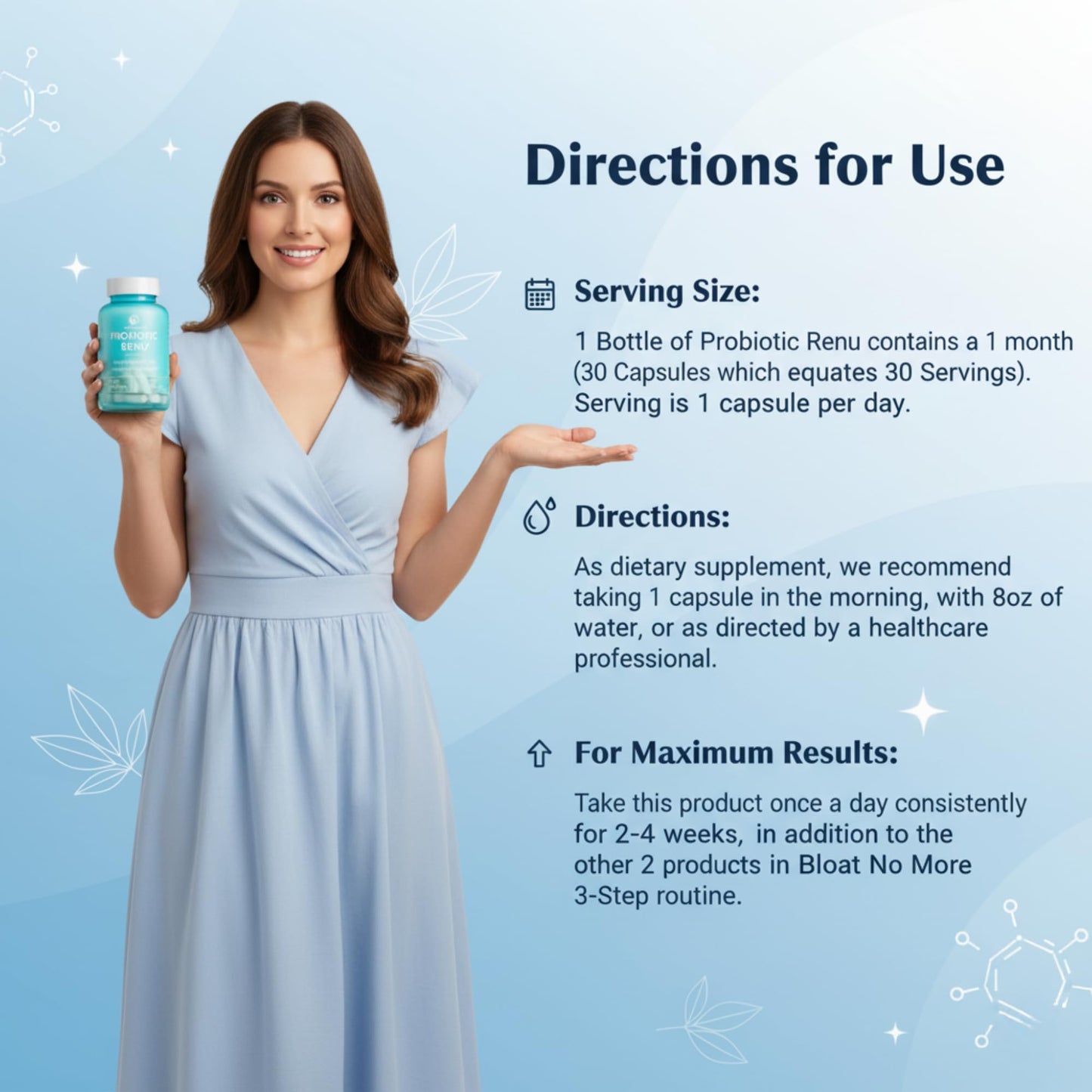 Bloat No More Probiotics 50 Billion CFU for Women & Men Capsule 30 Count