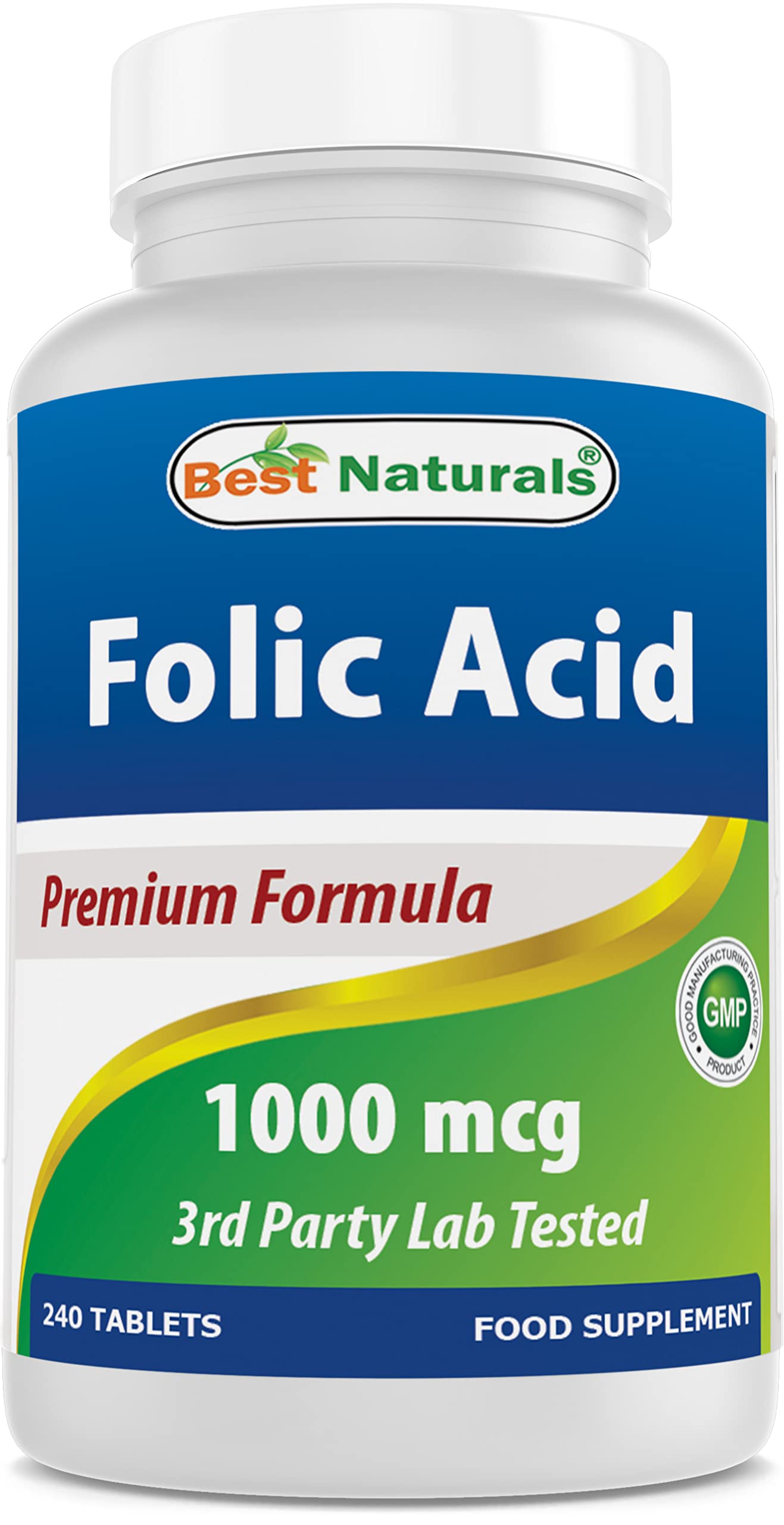 Best Naturals Biotin 10,000 mcg & Folic Acid 1,000 mcg Capsules, 240 Count