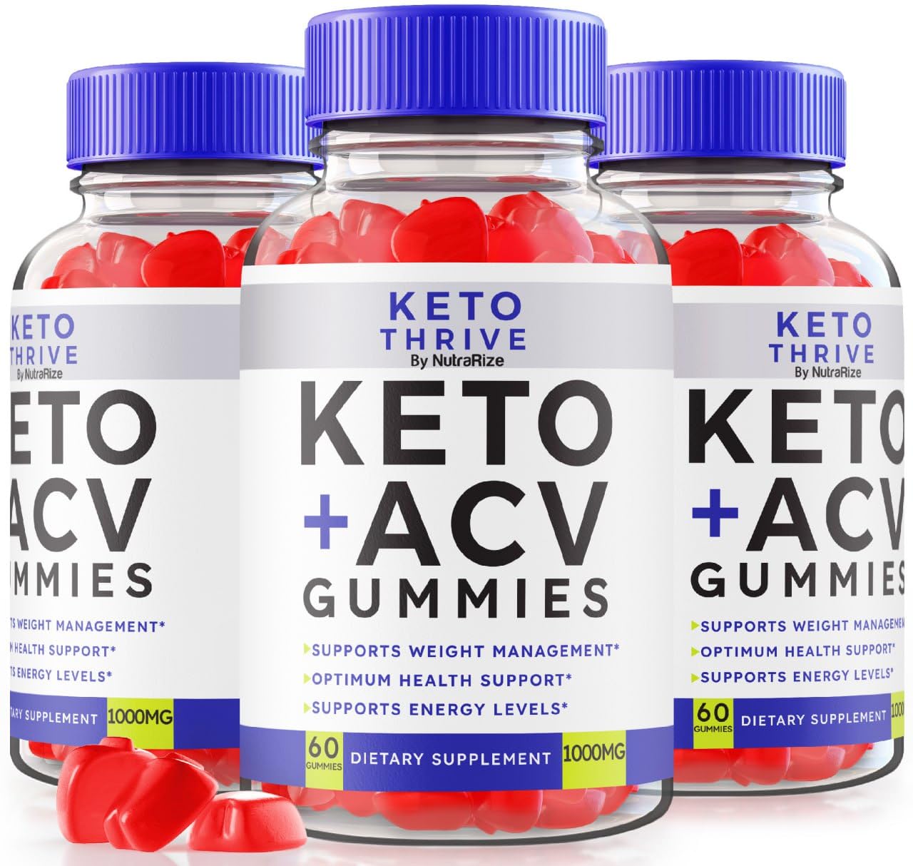 NutraRize Keto Thrive Keto + ACV Gummies Advanced Formula Supplement, 180 Gummies