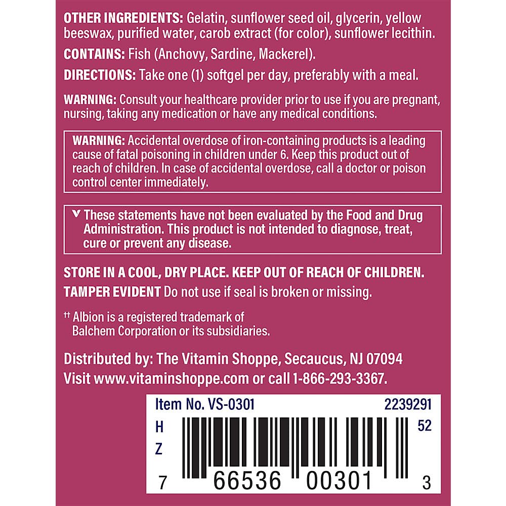 The Vitamin Shoppe One Daily Prenatal Multivitamin with DHA 60 Softgels