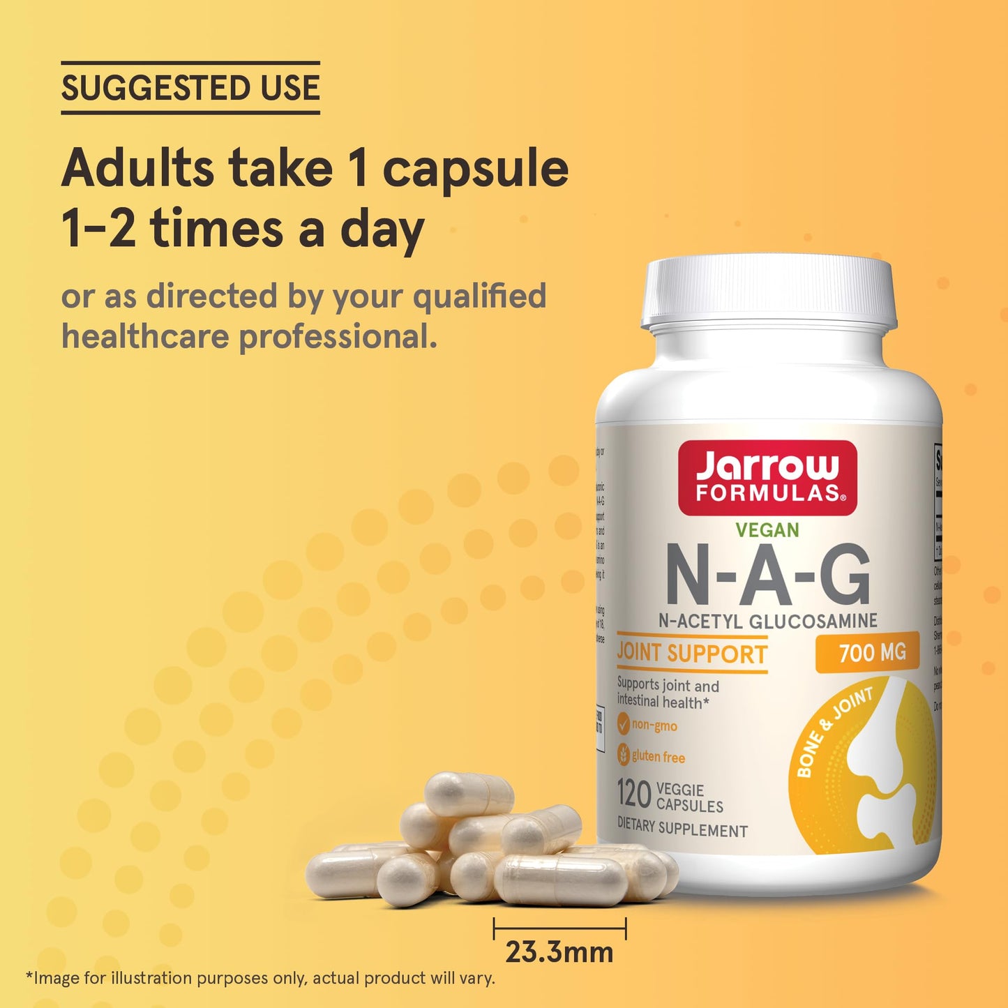 Jarrow Formulas N-A-G 700 mg N-Acetyl Glucosamine Capsules, 120 Count