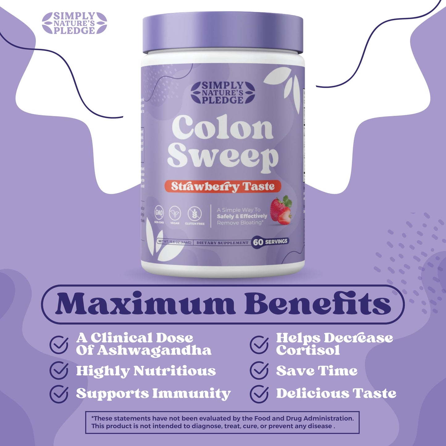 ColonSweep Strawberry Psyllium Husk Powder 32 oz