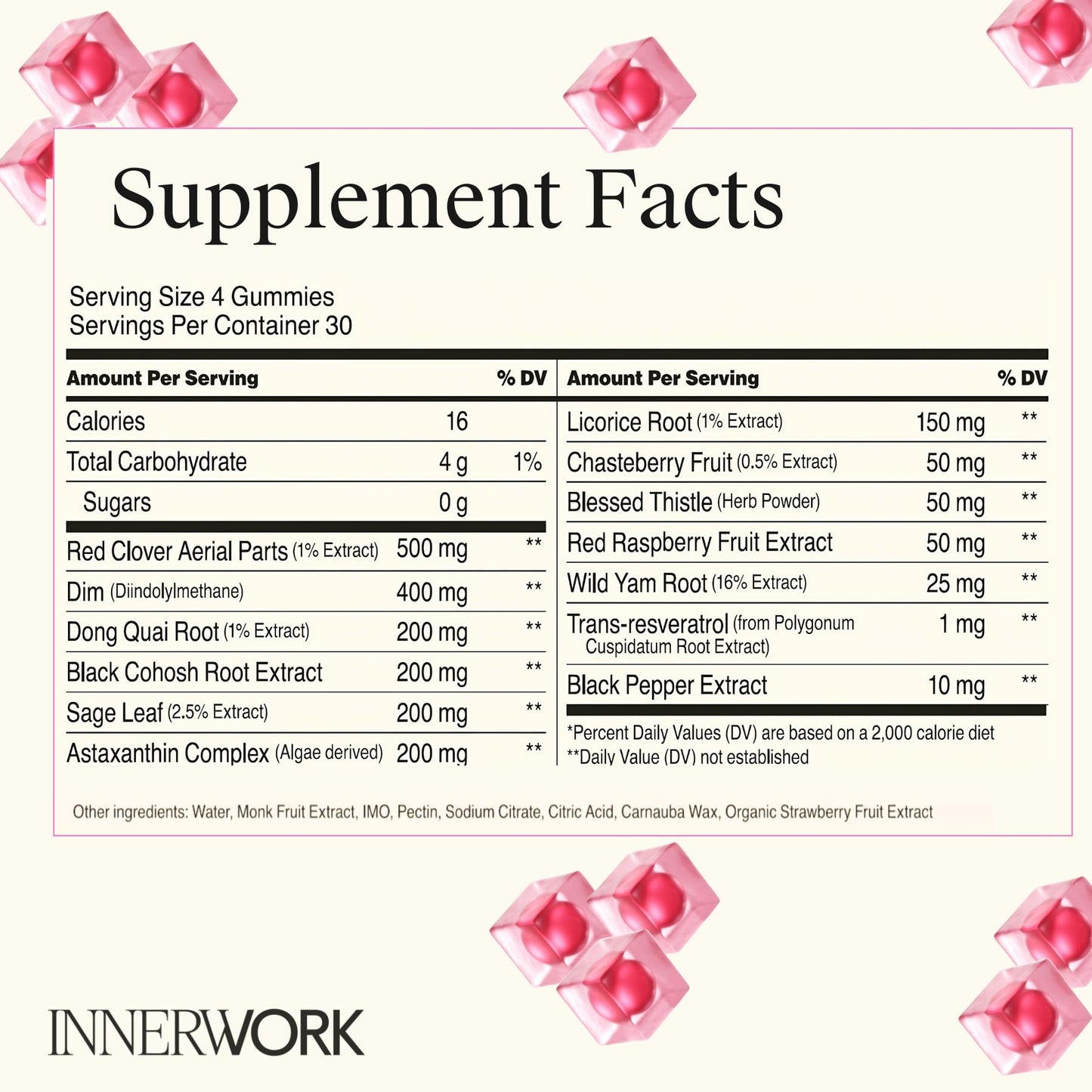 Innerwork Menopause Gummies for Women Gummy 120 Count
