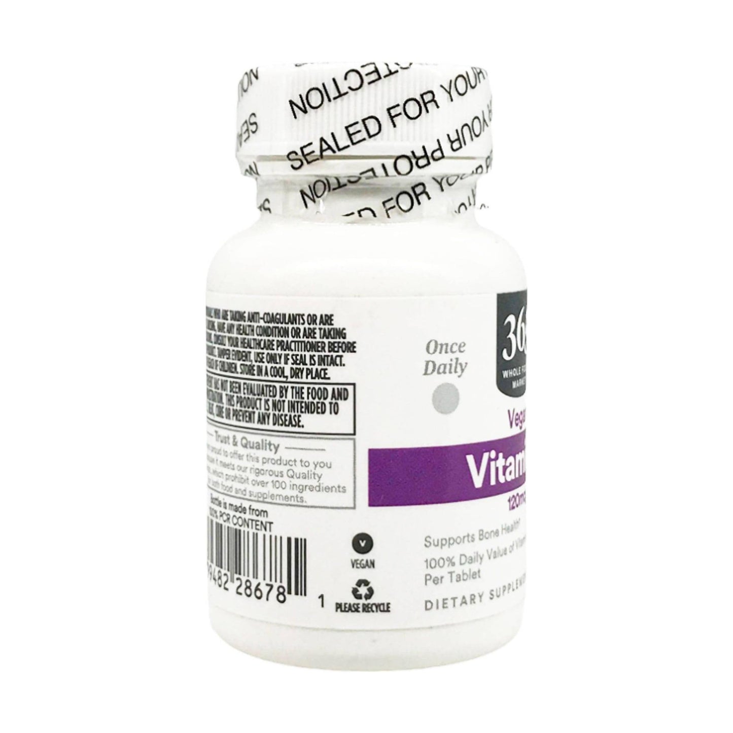 365 by Whole Foods Market Vitamin K 120 MCG Tablet, 100 Tablets