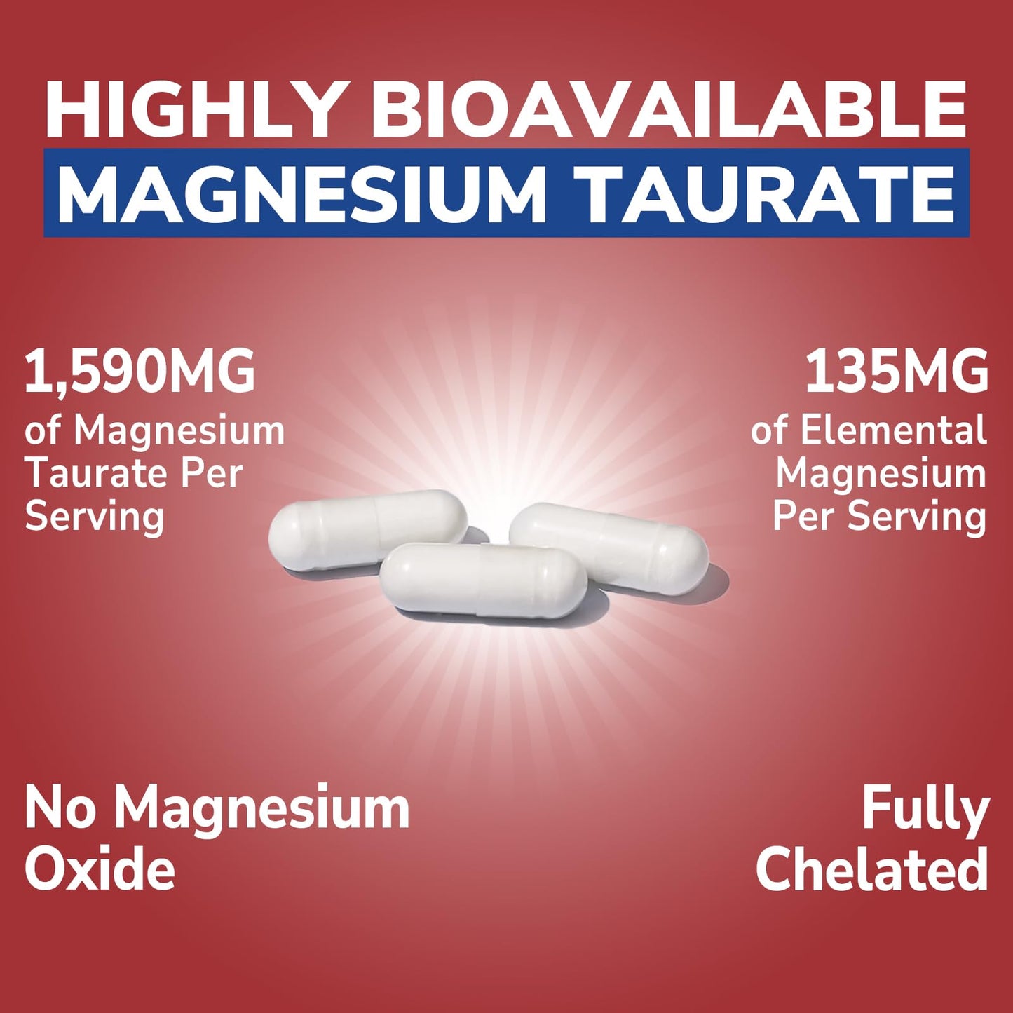 Vitalibre Magnesium Taurate 1600mg Capsule, 240 Capsules