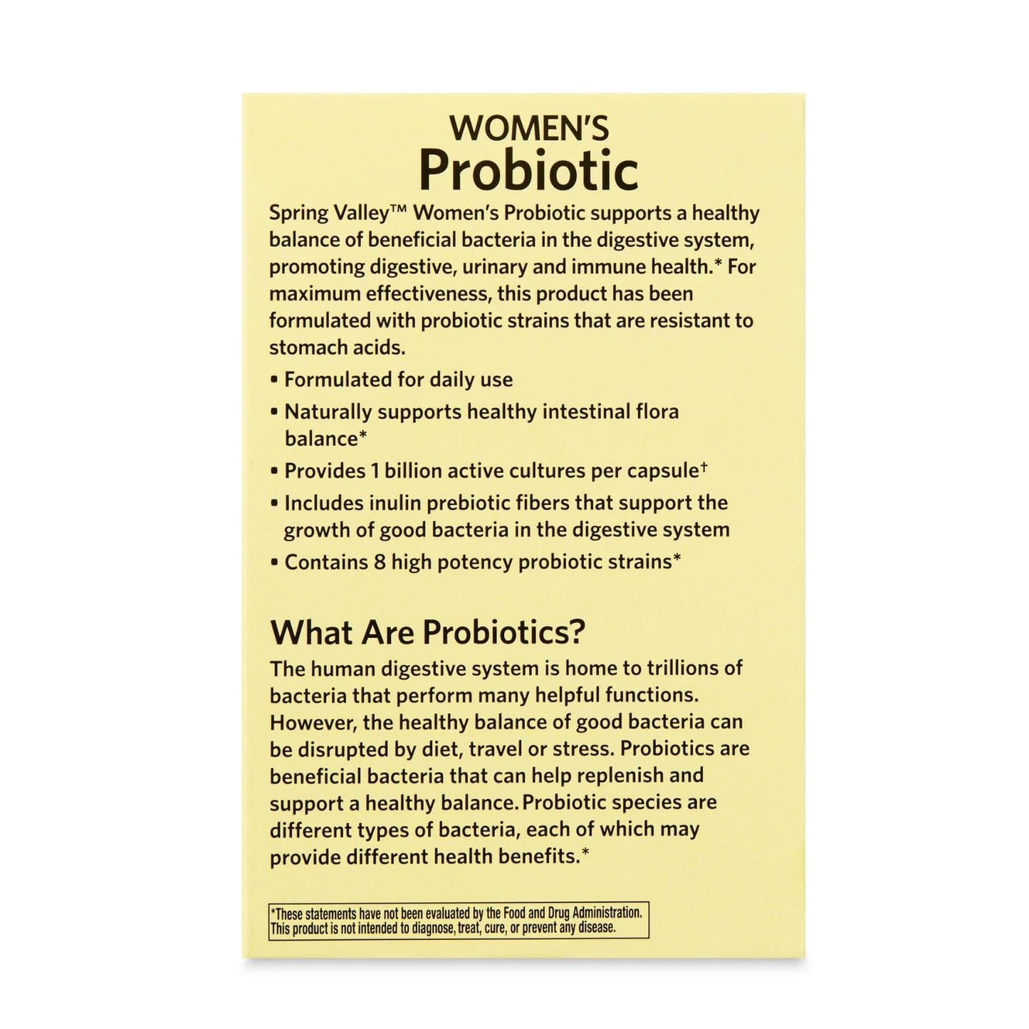 Generic Probiotics for Women Capsules, 1 Billion CFUs, 30 Count