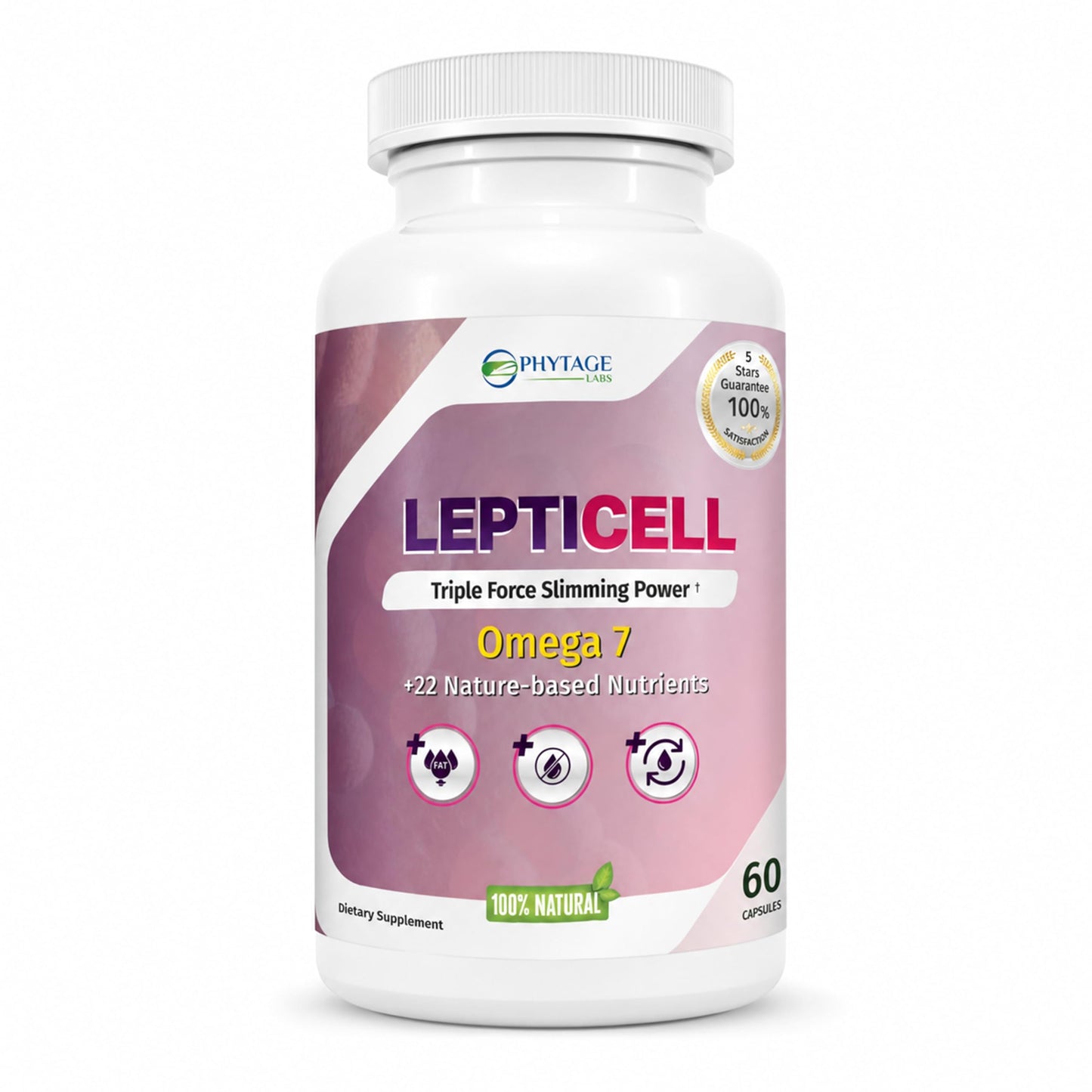 Phytage Labs LeptiCell Advanced Wellness Supplement with Damiana, Dong Quai, Omega-7s & Antioxidants – Supports Beauty from Within, 60 Capsules