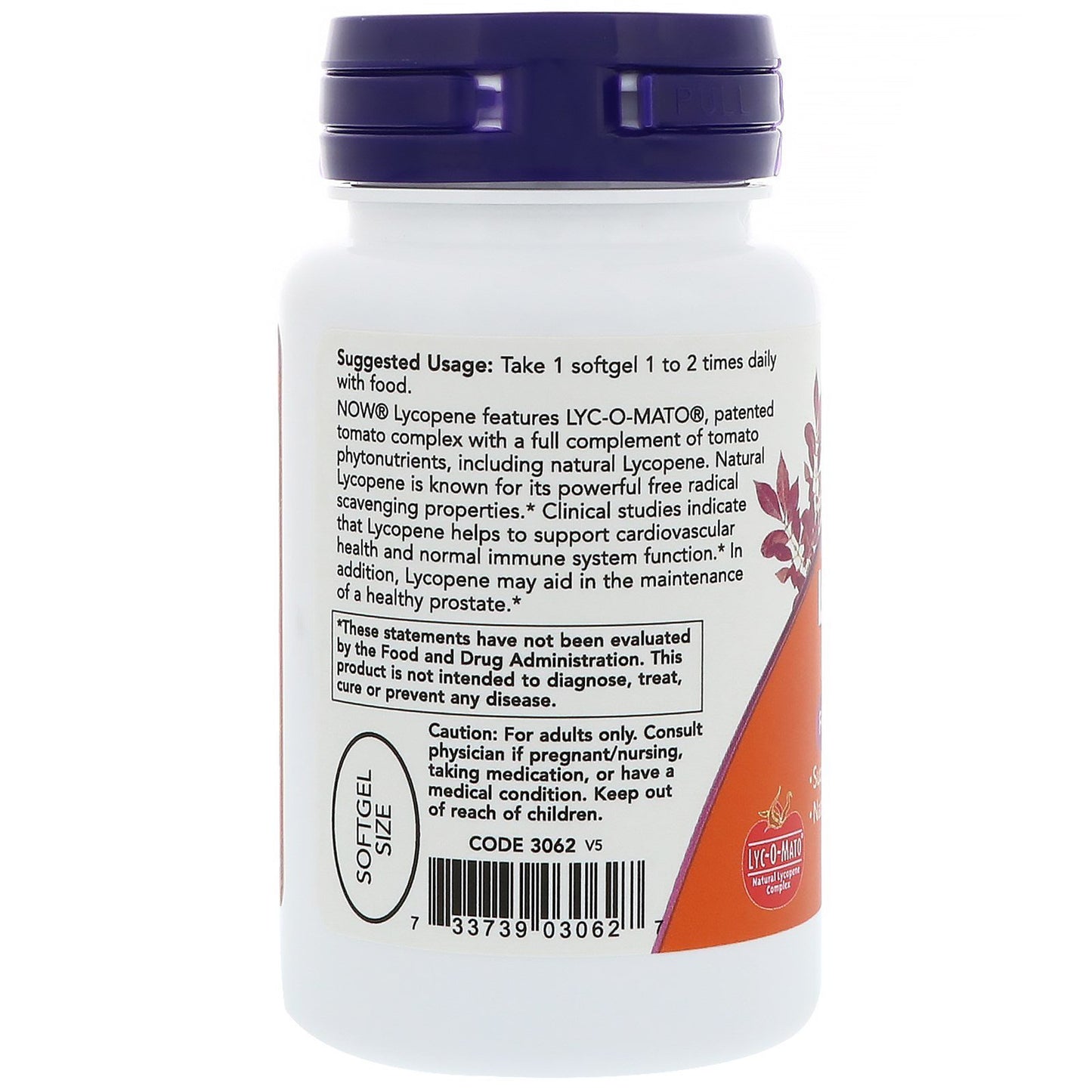 NOW Foods Lycopene 20 mg Softgels, 50 Count