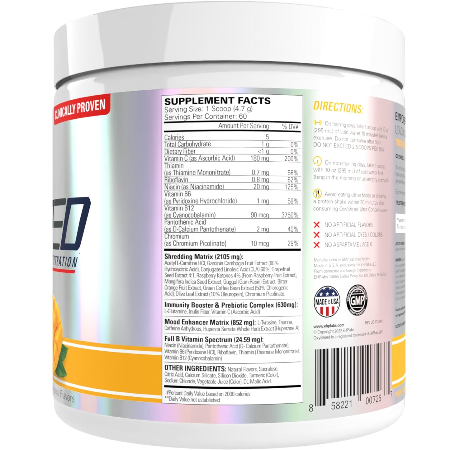 EHP Labs OxyShred Pre Workout Powder 10.37 Ounce