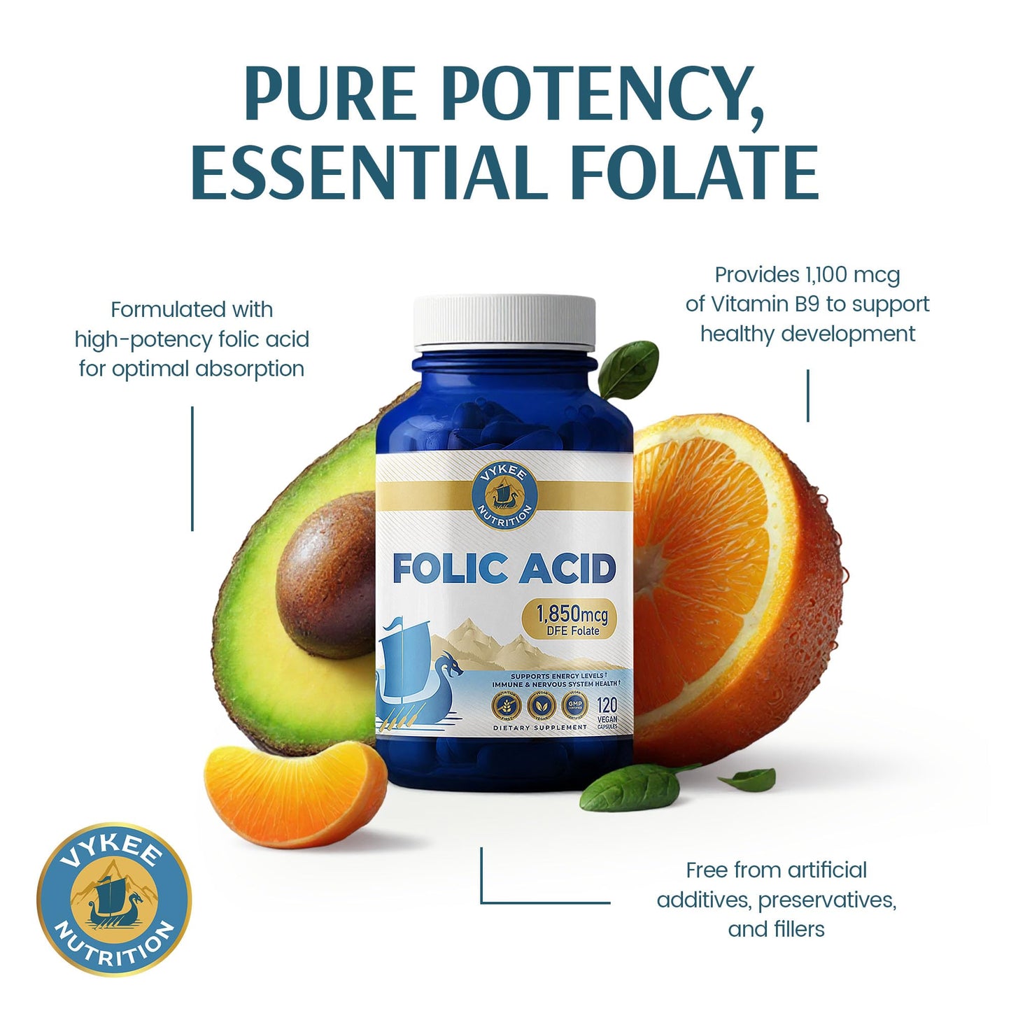 Vykee Nutrition Folic Acid Capsule 120 Capsules