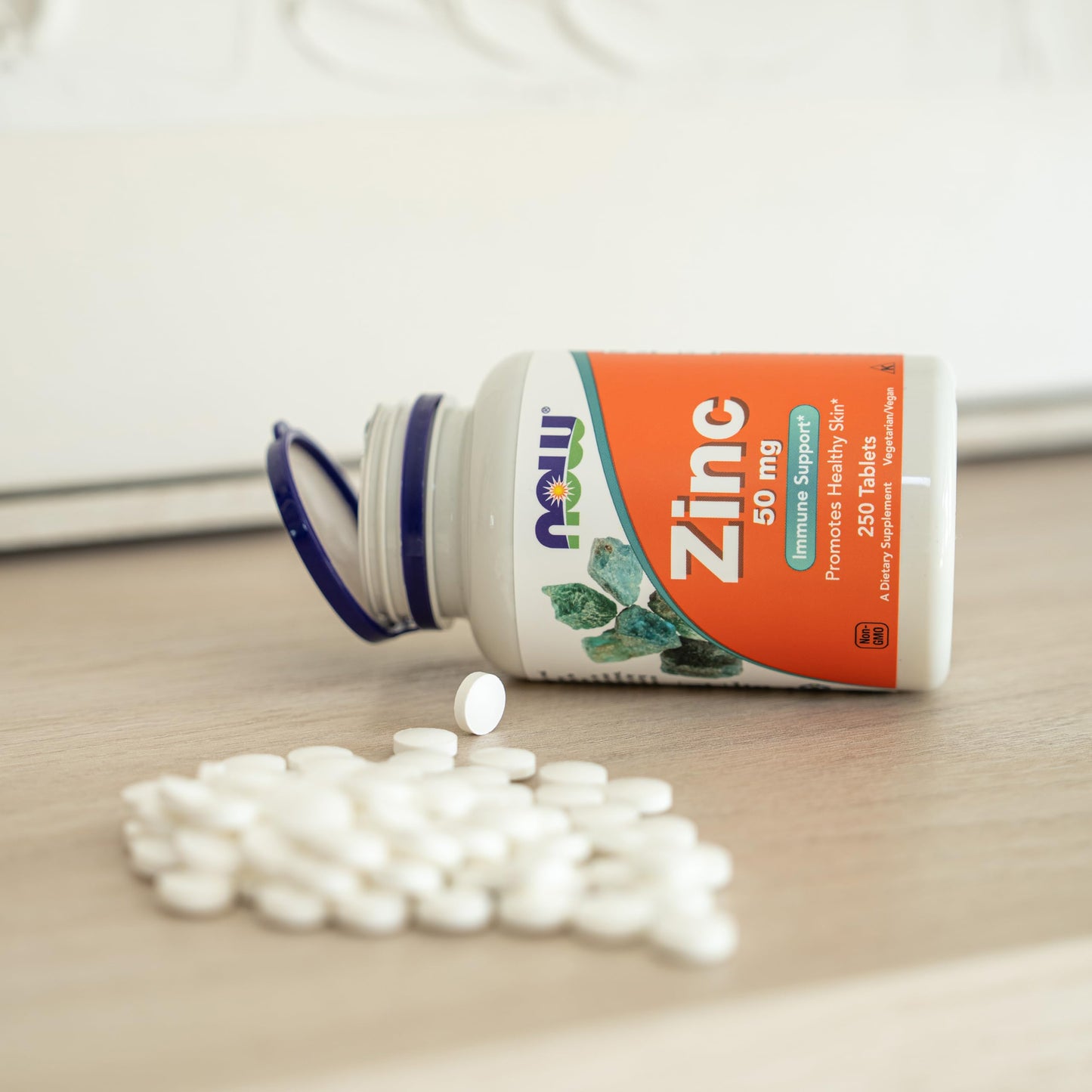 NOW Foods Zinc (Zinc Gluconate) 50 mg Tablet, 100 Tablets