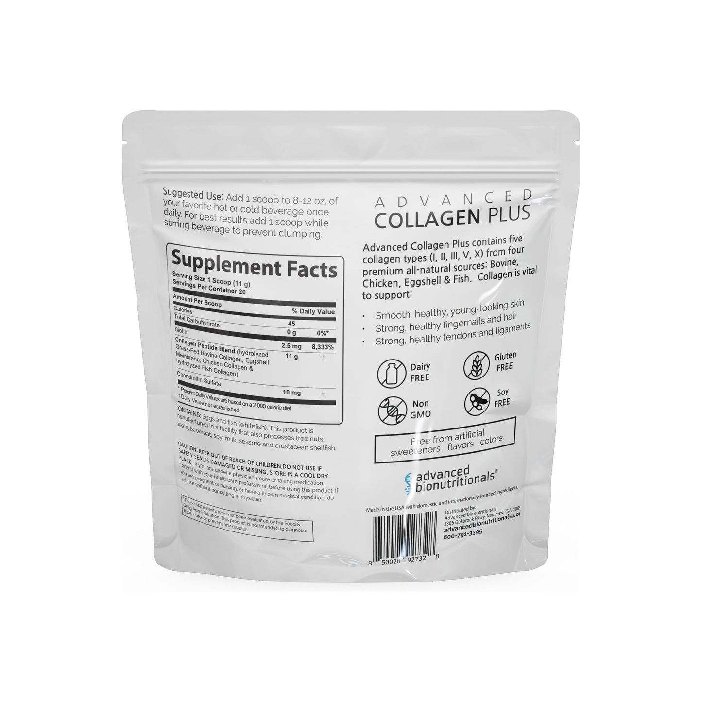 Advanced Bionutritionals Collagen Plus Powder, 7.75 oz