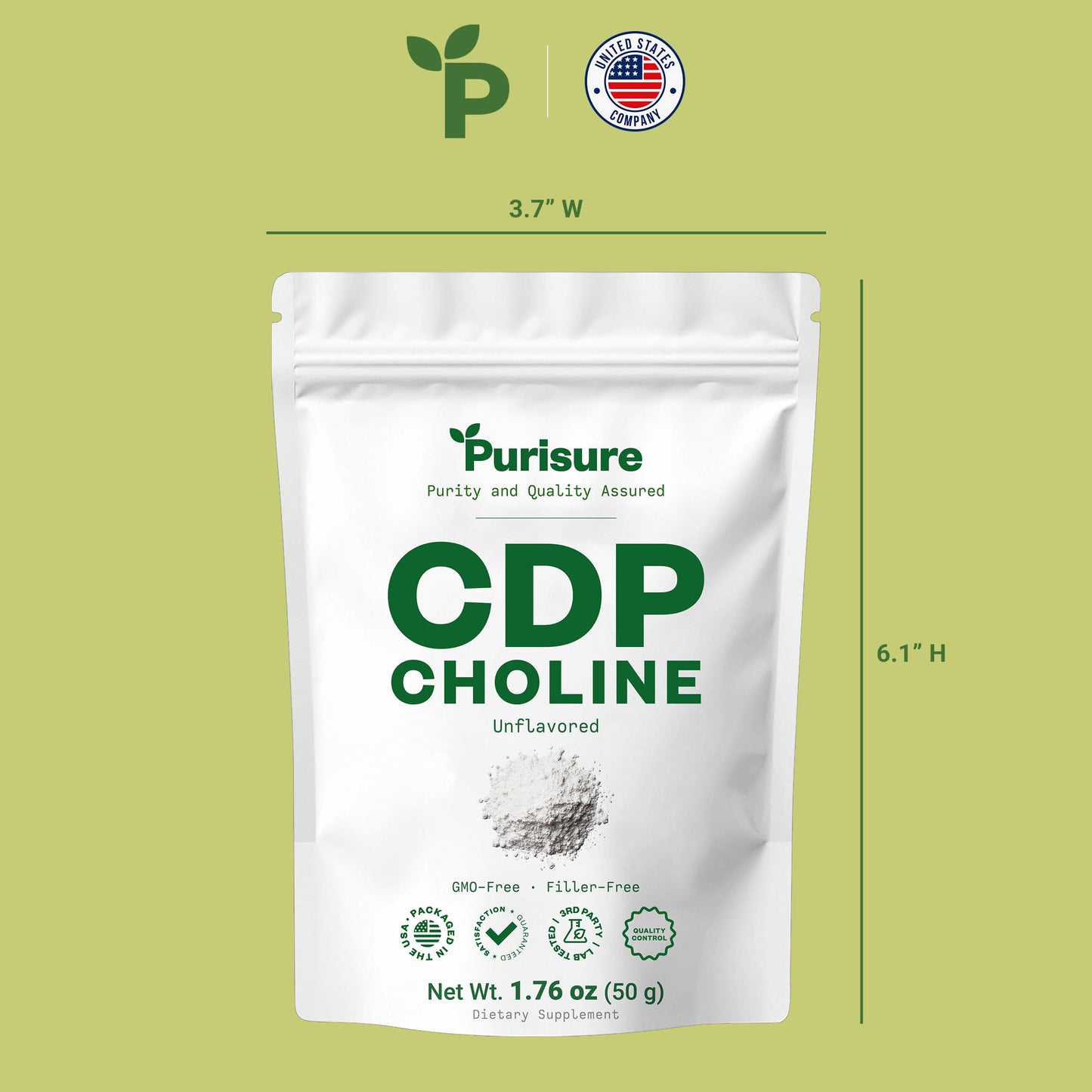 Purisure CDP Choline Powder 1.7 Ounce (Pack of 1)