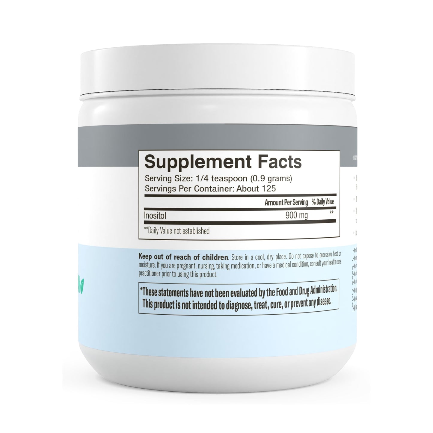 FREEDA Pure Myo-Inositol Powder, 4 oz