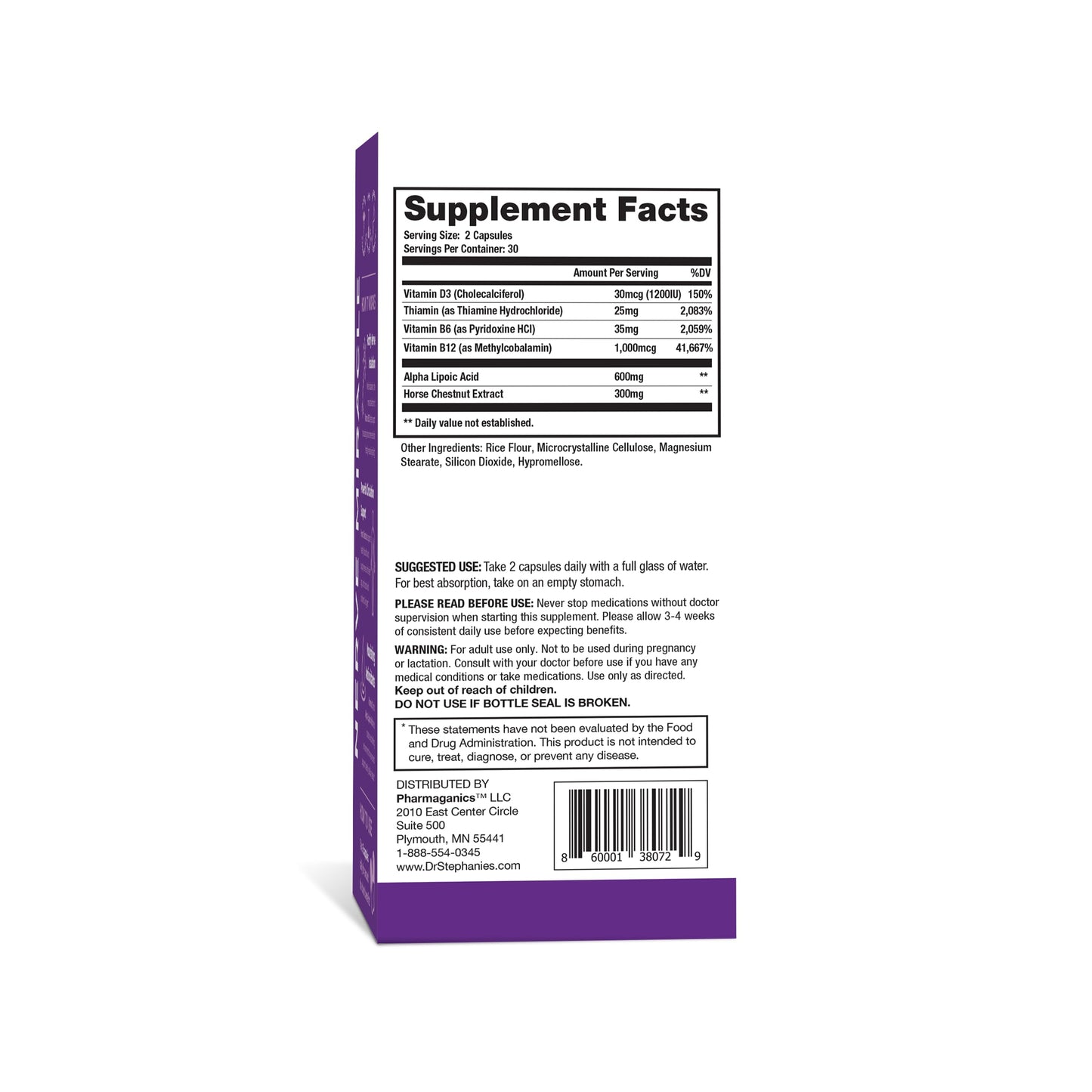Pharmaganics Nerve Miracle Maximum Strength Supplement Capsule, 2 Capsules