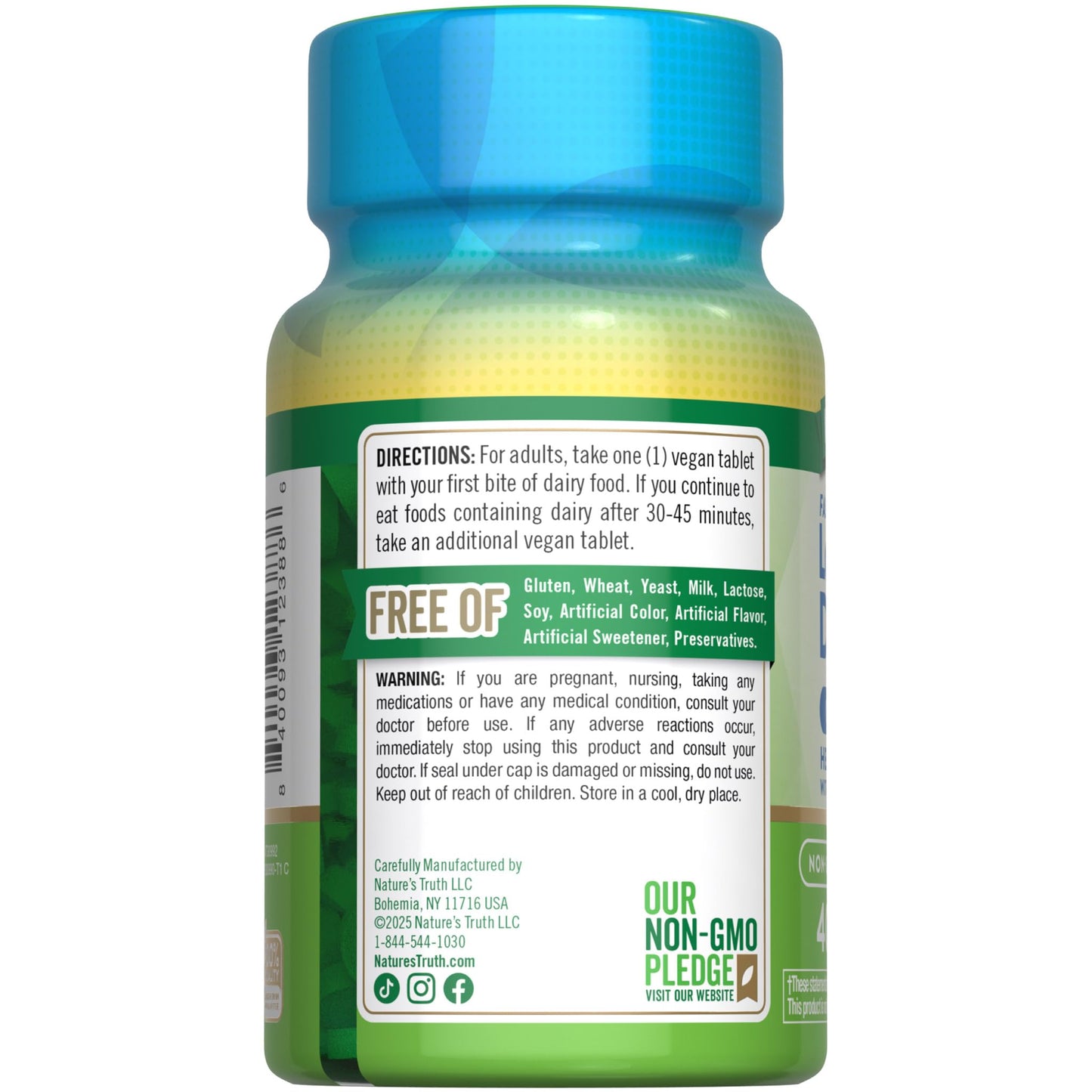 Nature's Truth Lactose Digest Tablets with Lactase Enzyme, Vegan, Non-GMO & Gluten Free, 40 Count