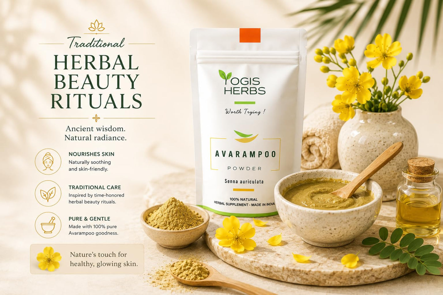 YOGIS HERBS Avarampoo Powder 8 oz