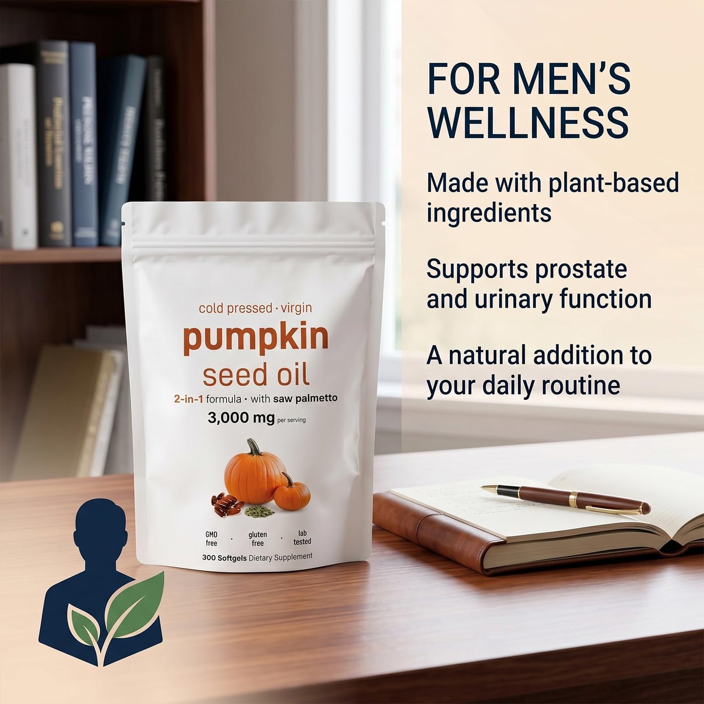 JIAZAWA Pumpkin Seed Oil with Saw Palmetto Capsules – 300 Softgels