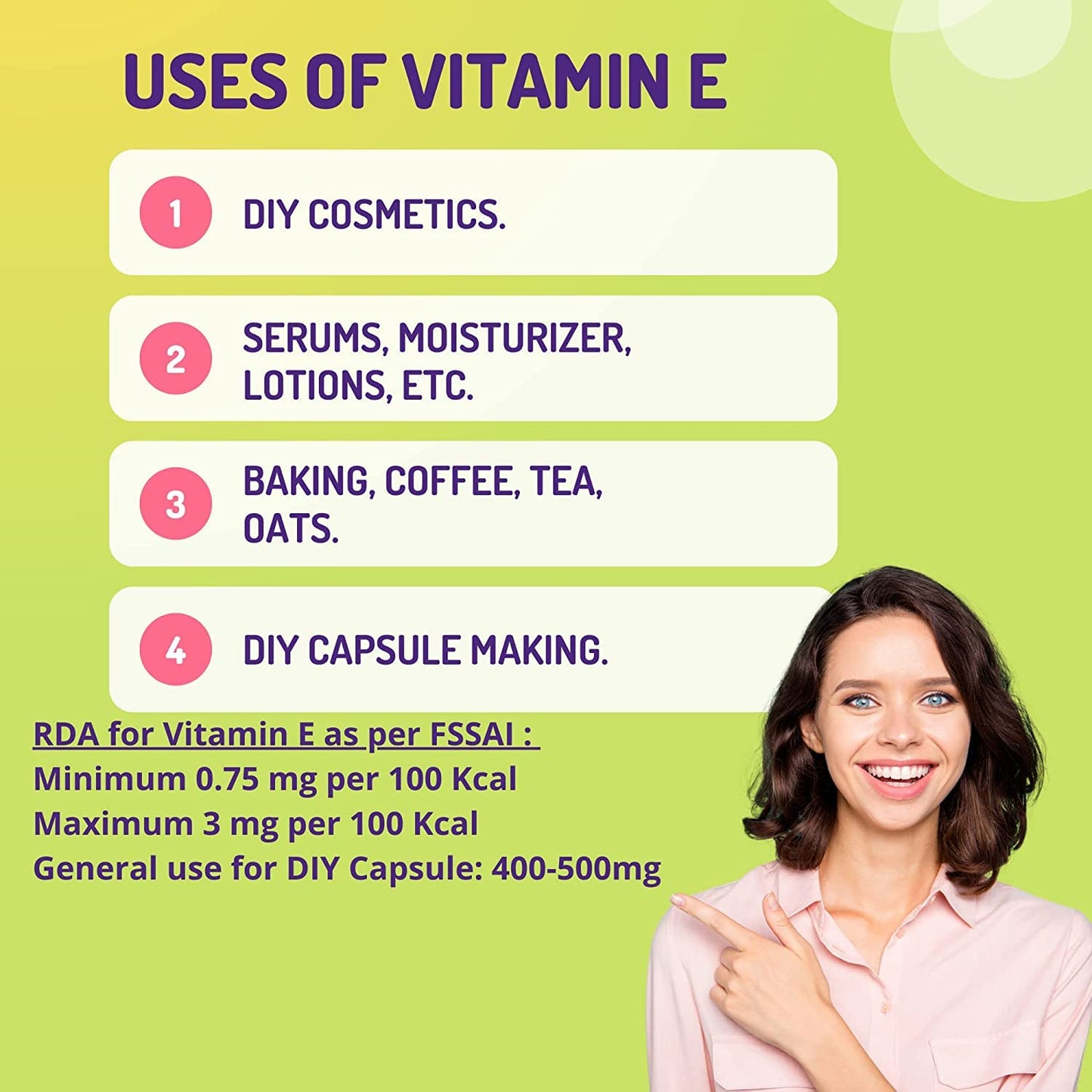 Nutranix VNZ 100% Pure Vitamin E Powder for Skin Hair (3.5274)