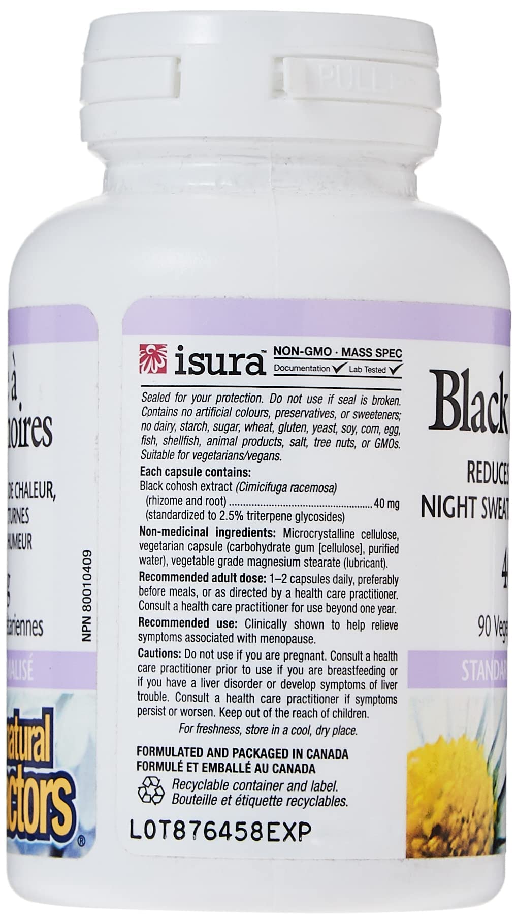 Natural Factors Black Cohosh 40 mg Capsules, 90 Count