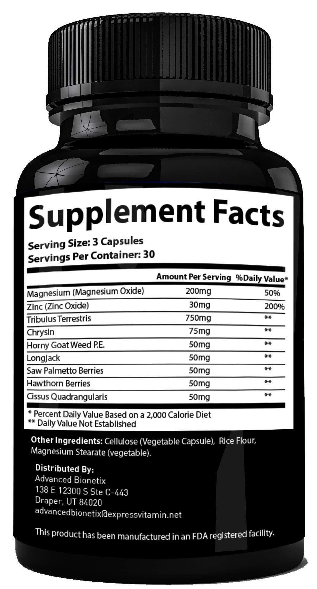 Advanced Bionetix Testosterone Booster Male Enhancement Capsule 90 Count