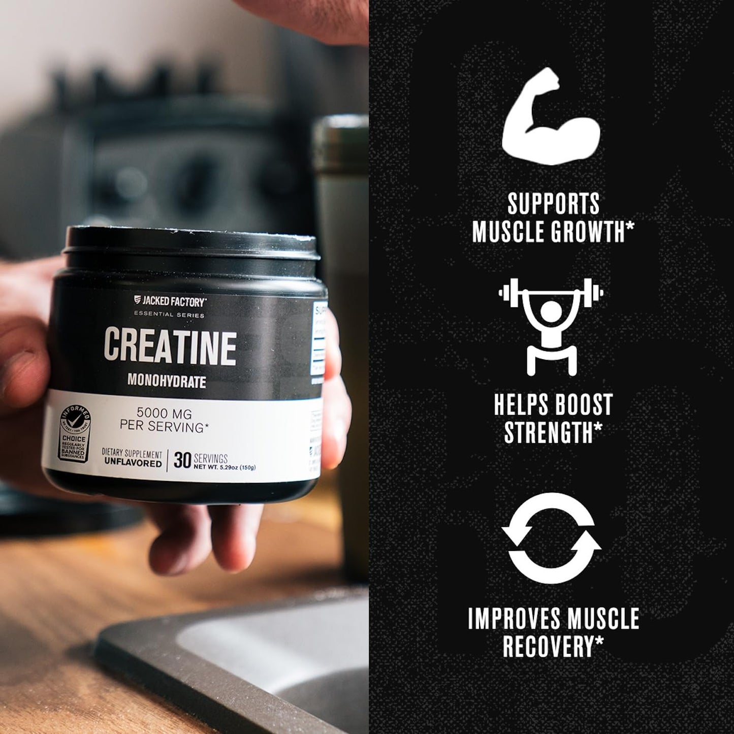Jacked Factory Creatine Monohydrate Powder 30 Servings