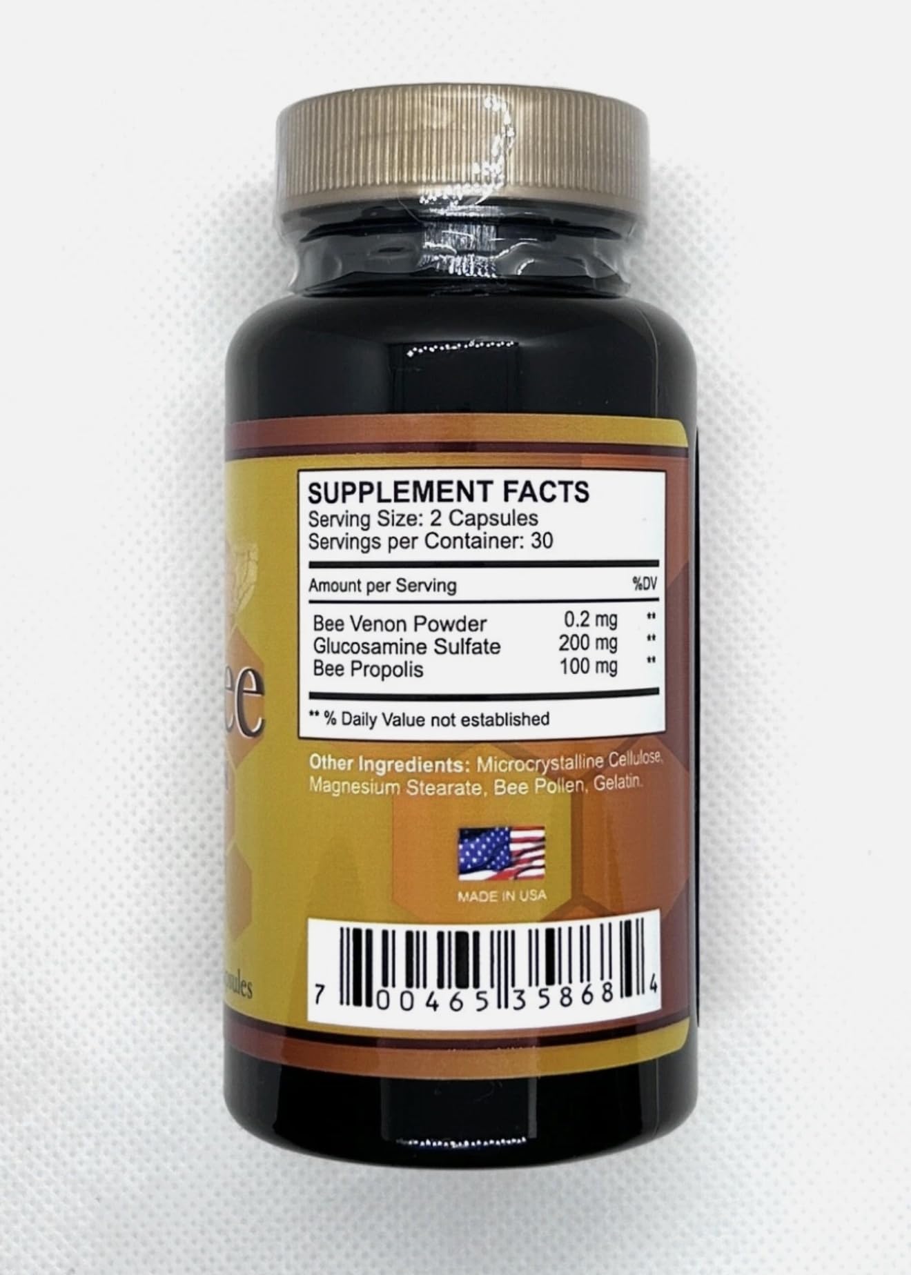 Generic Natural Bio Bee Venom with Glucosamine Sulfate Capsule 60 Count