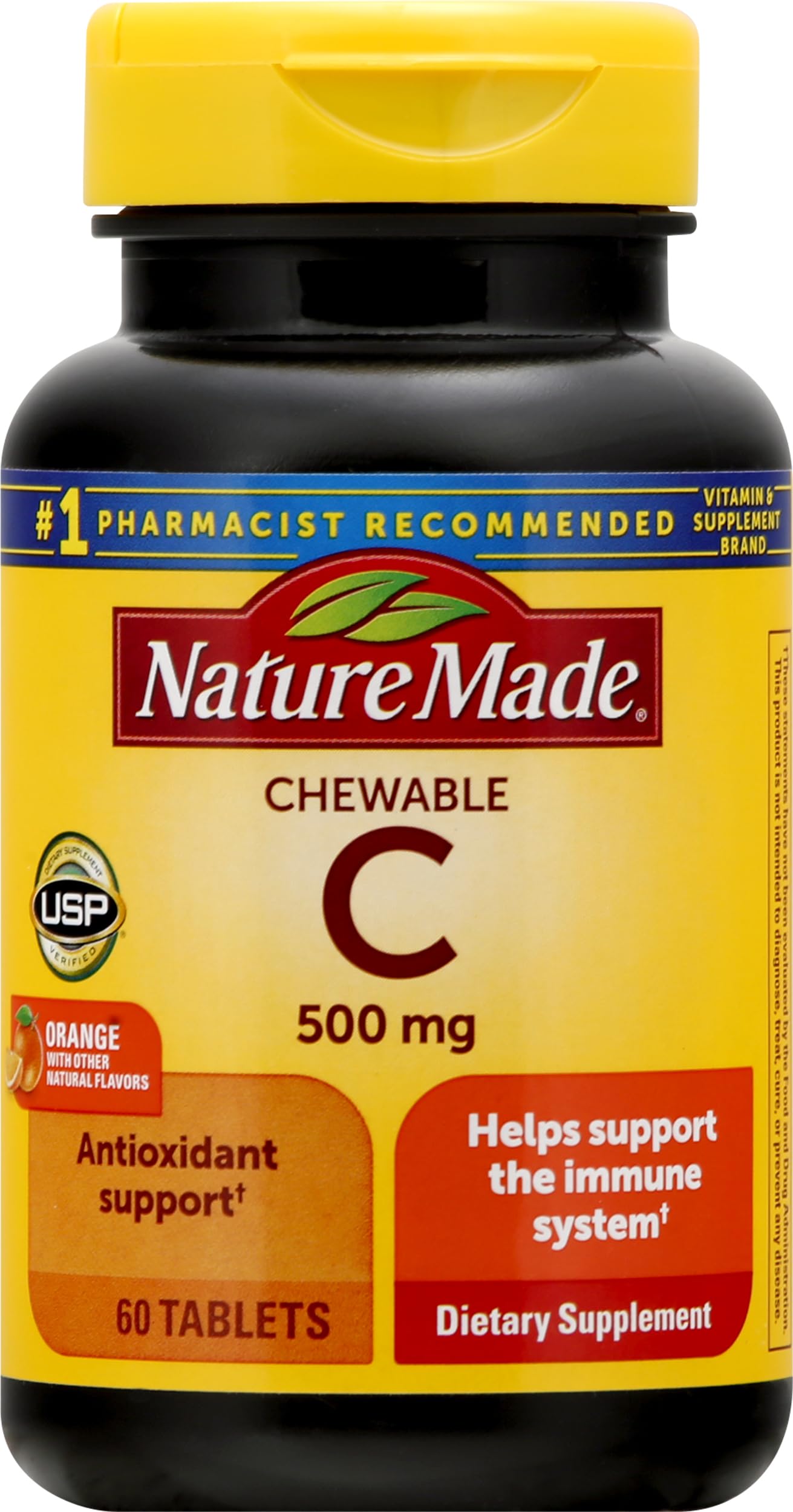 Nature Made Vitamin C 500 mg Chewable Tablets, 60 Count