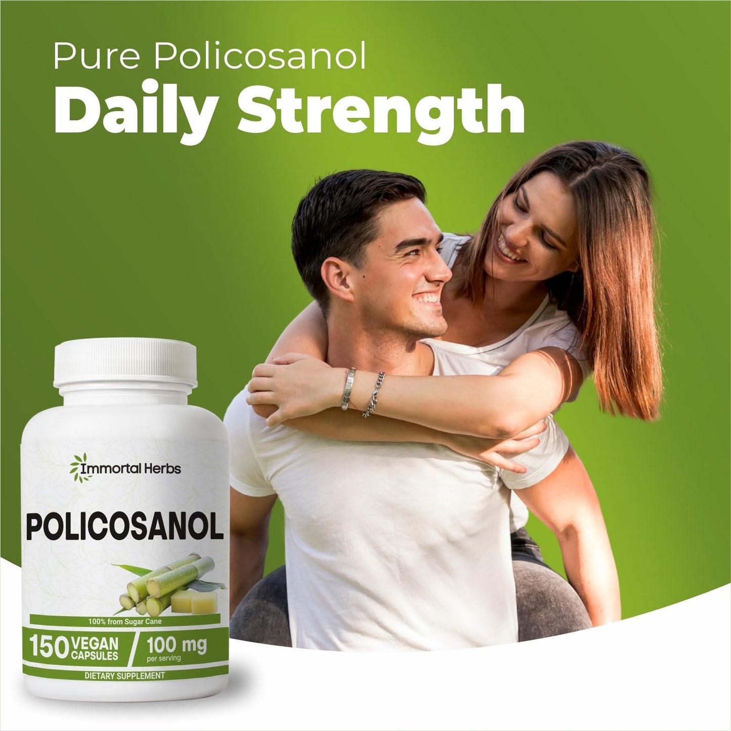 Immortal Herbs Policosanol 100mg Capsules, 150 Count