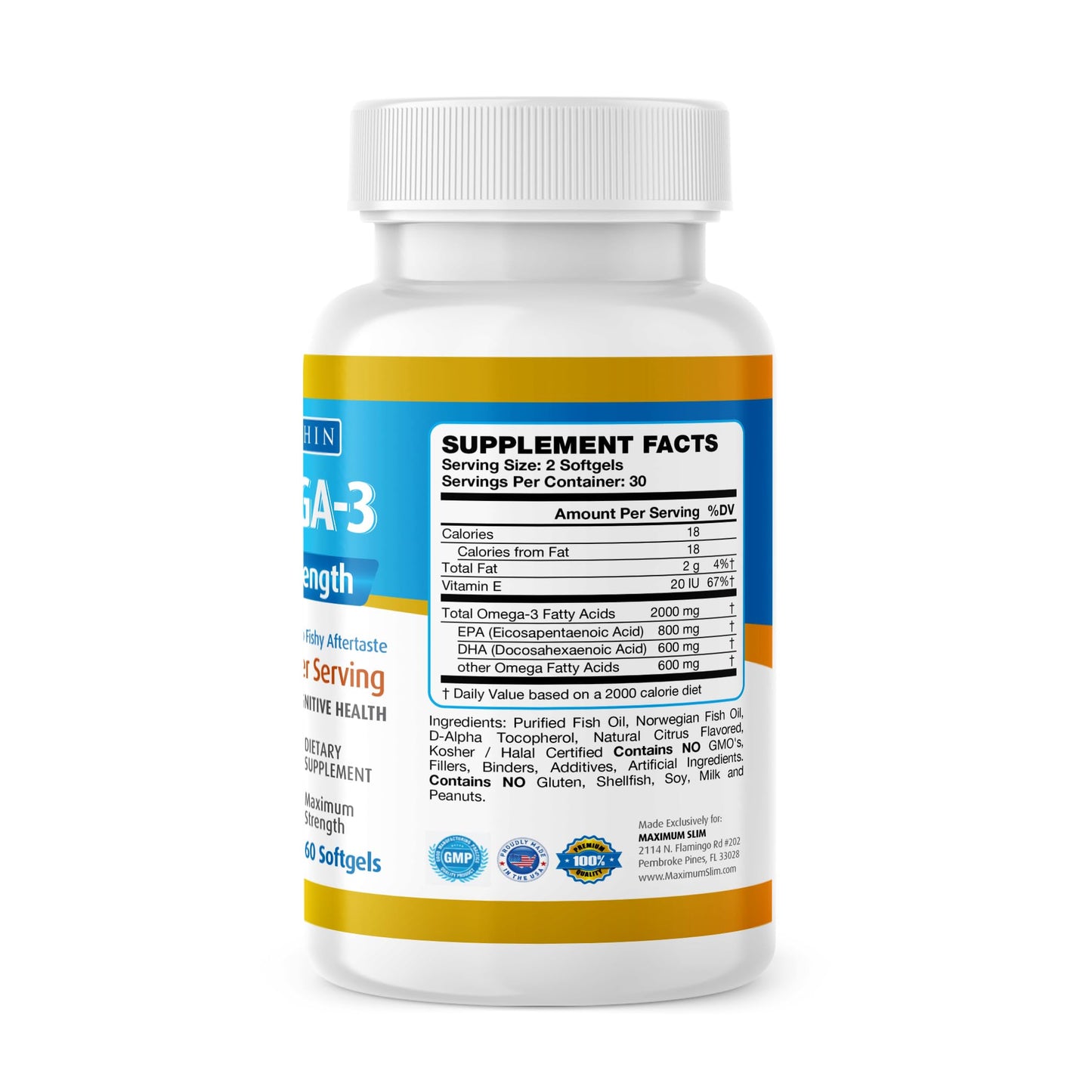 Maximum Slim Max Omega-3 Fish Oil Softgel, 1 Count