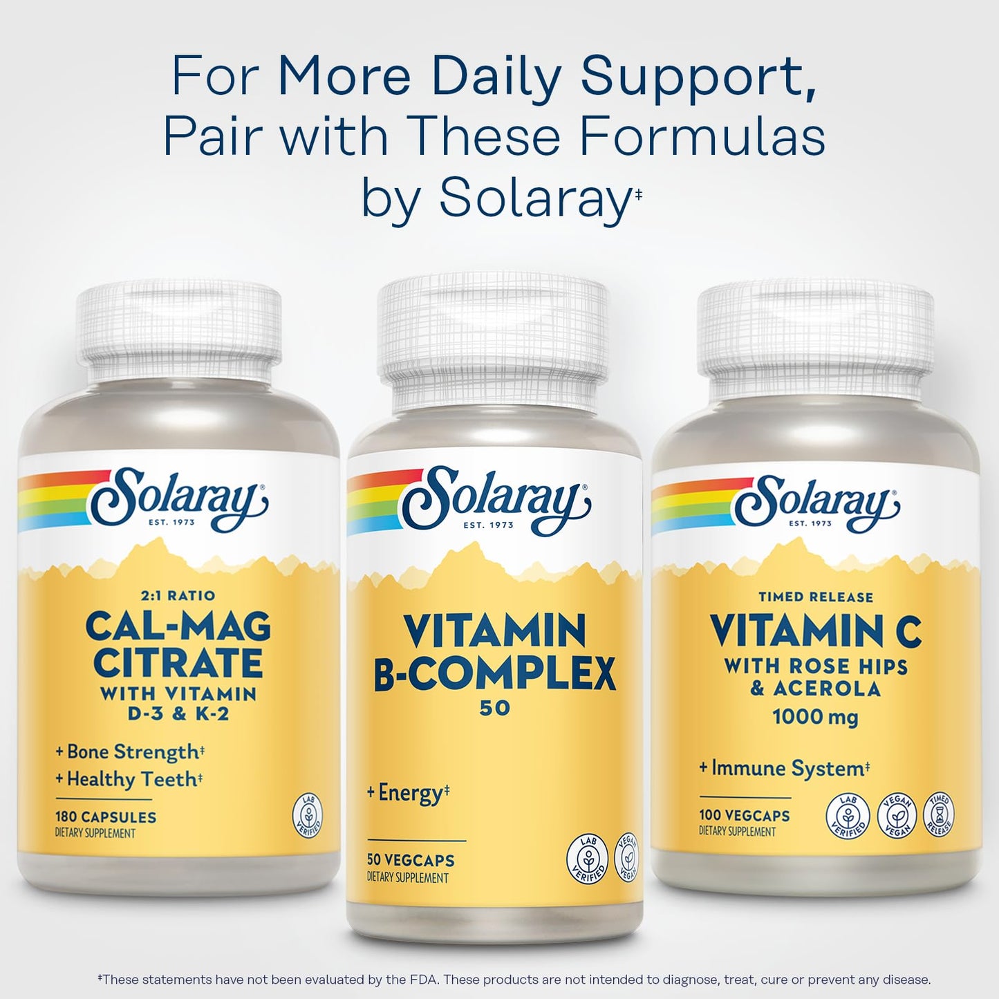 SOLARAY Vitamin B Complex 50 mg Capsules, 50 VegCaps