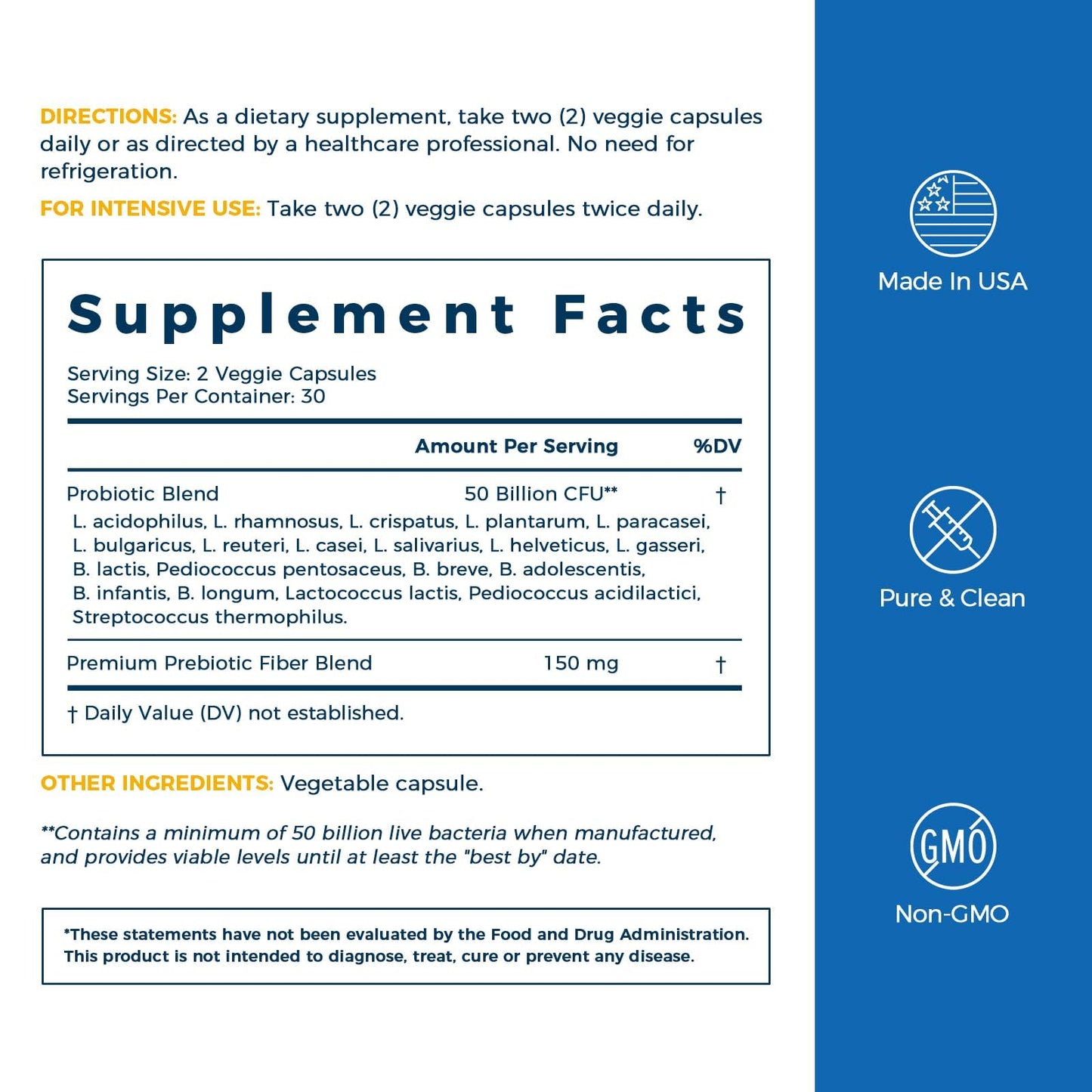 NewRhythm Probiotics 50 Billion CFU 20 Strains Capsules 60