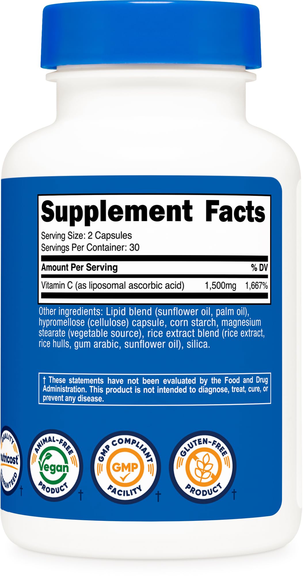 Nutricost Liposomal Vitamin C (1500mg) Capsules, 60 Count