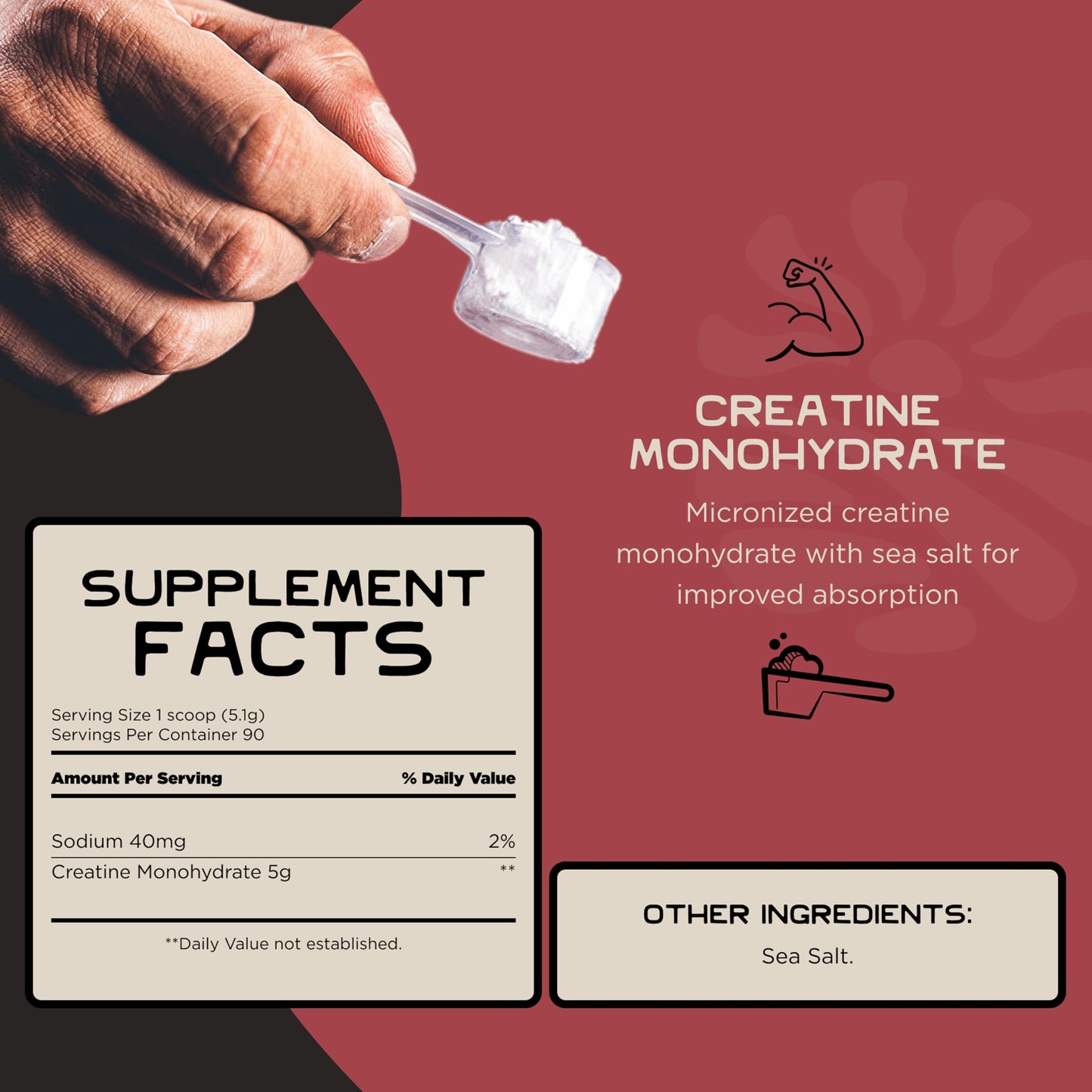 Lineage Provisions Creatine Monohydrate with Sea Salt Powder 16