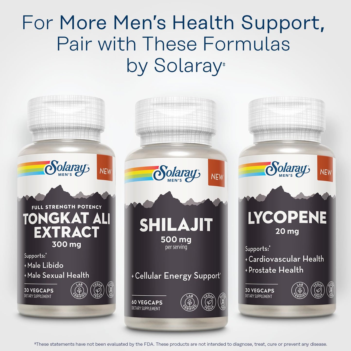 SOLARAY Shilajit 500 mg, PrimaVie (R) Himalayan Shilajit for Men, Capsules, 60 Count