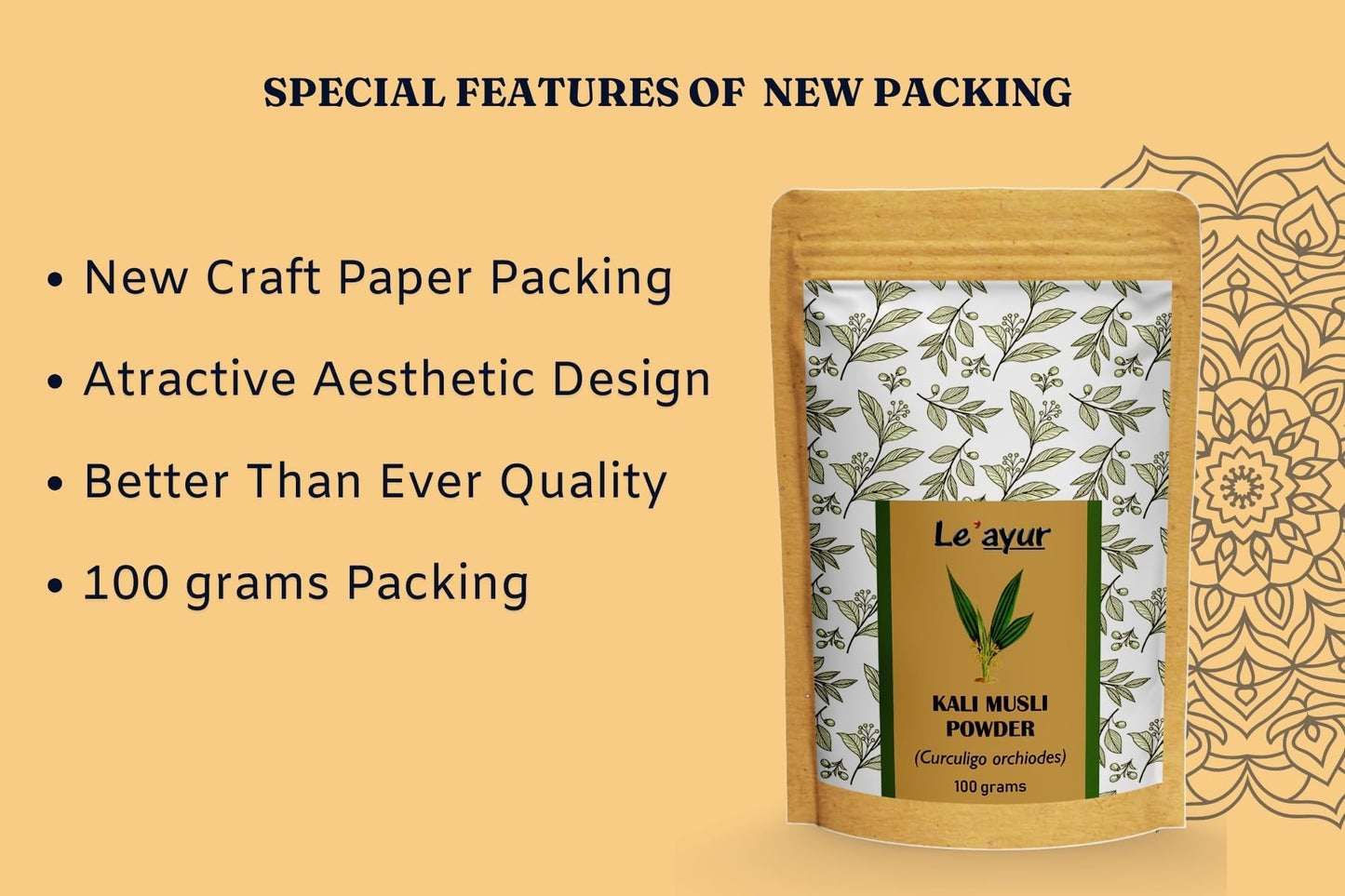 Le'ayur Kali Musli (Curculigo Orchiodes) Powder, 3.53 Ounces