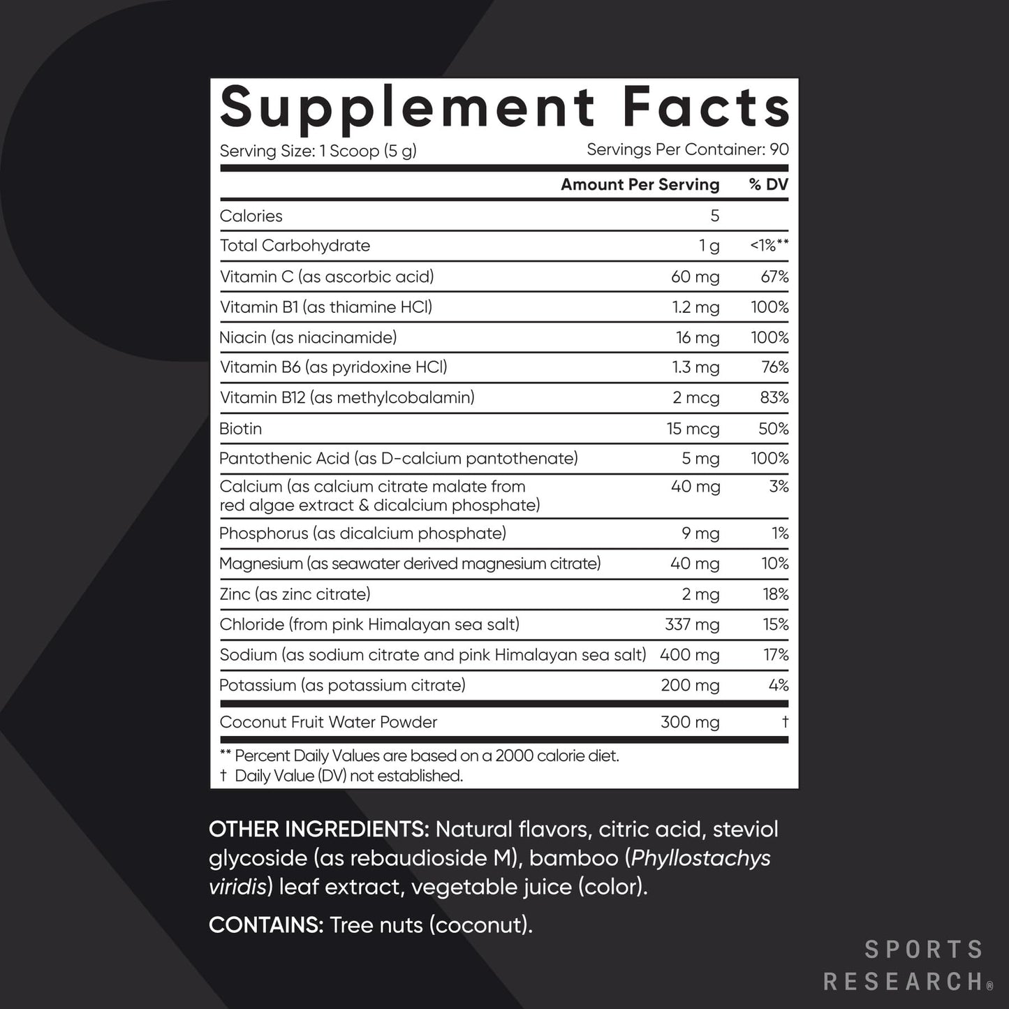 Sports Research Hydrate Electrolytes Passion Fruit Powder 15.87 oz