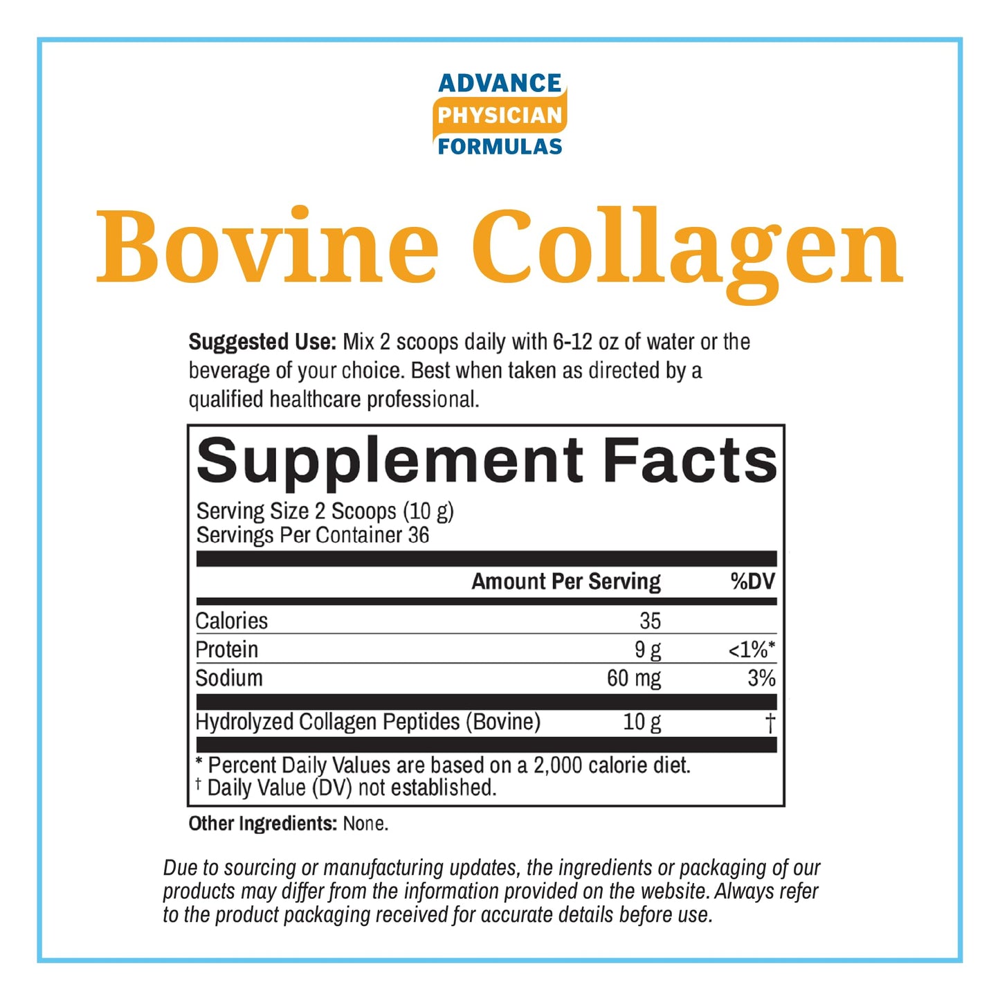 Advance Physician Formulas Bovine Collagen Peptides Powder, 12.7 oz