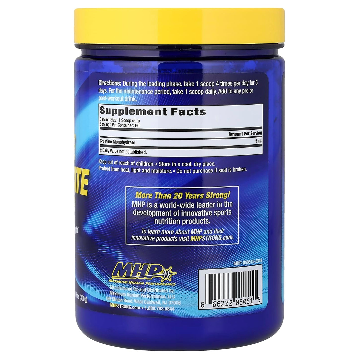Maximum Human Performance MHP Micronized Creatine Monohydrate Powder 300 g