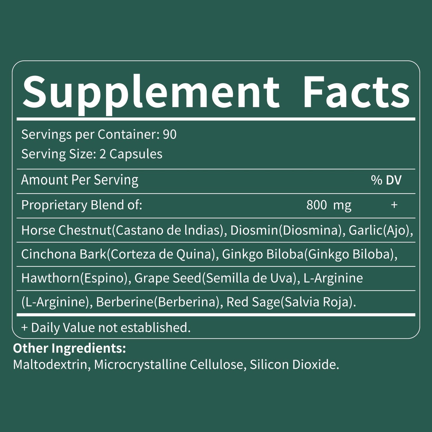 Fuenvegtal Horse Chestnut Blood Circulation Capsules, 90 Count