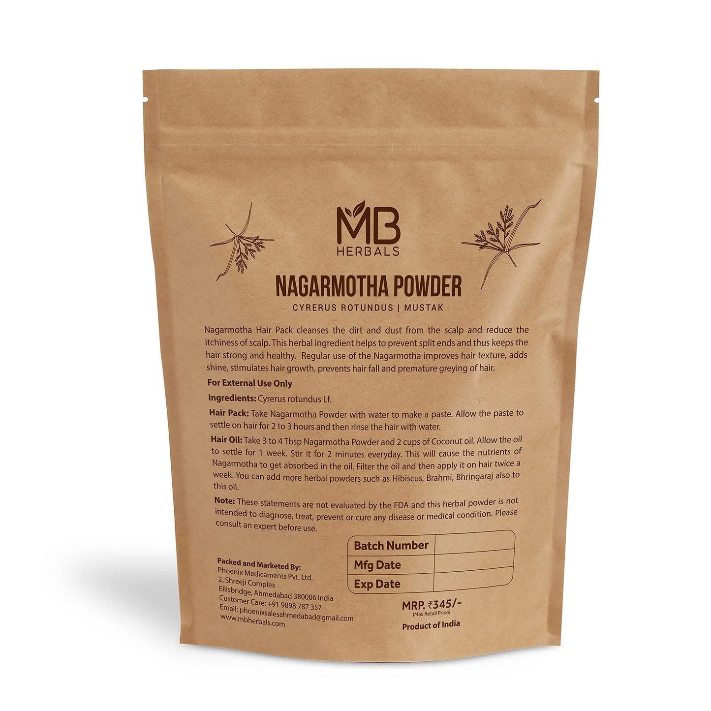 MB Herbals Nagarmotha Powder 8.01 Ounce Pack of 1
