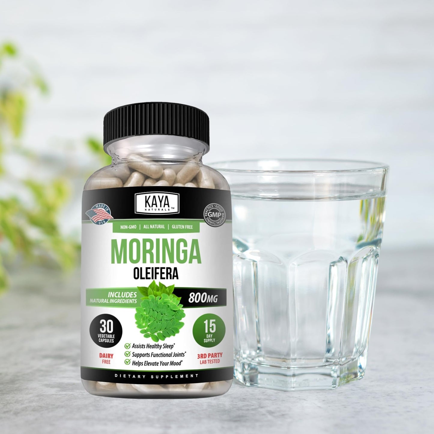 Kaya Naturals Moringa Leaf Extract Capsule, 30 Count