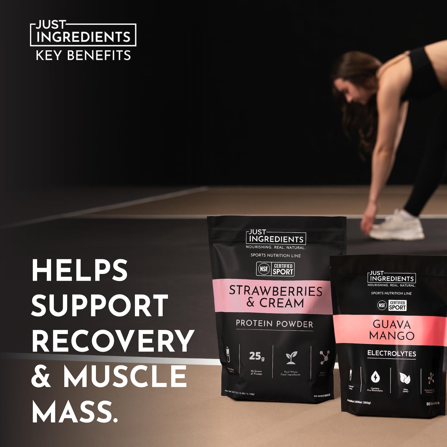 JUST INGREDIENTS Strawberries and Cream Protein Powder (39.7)