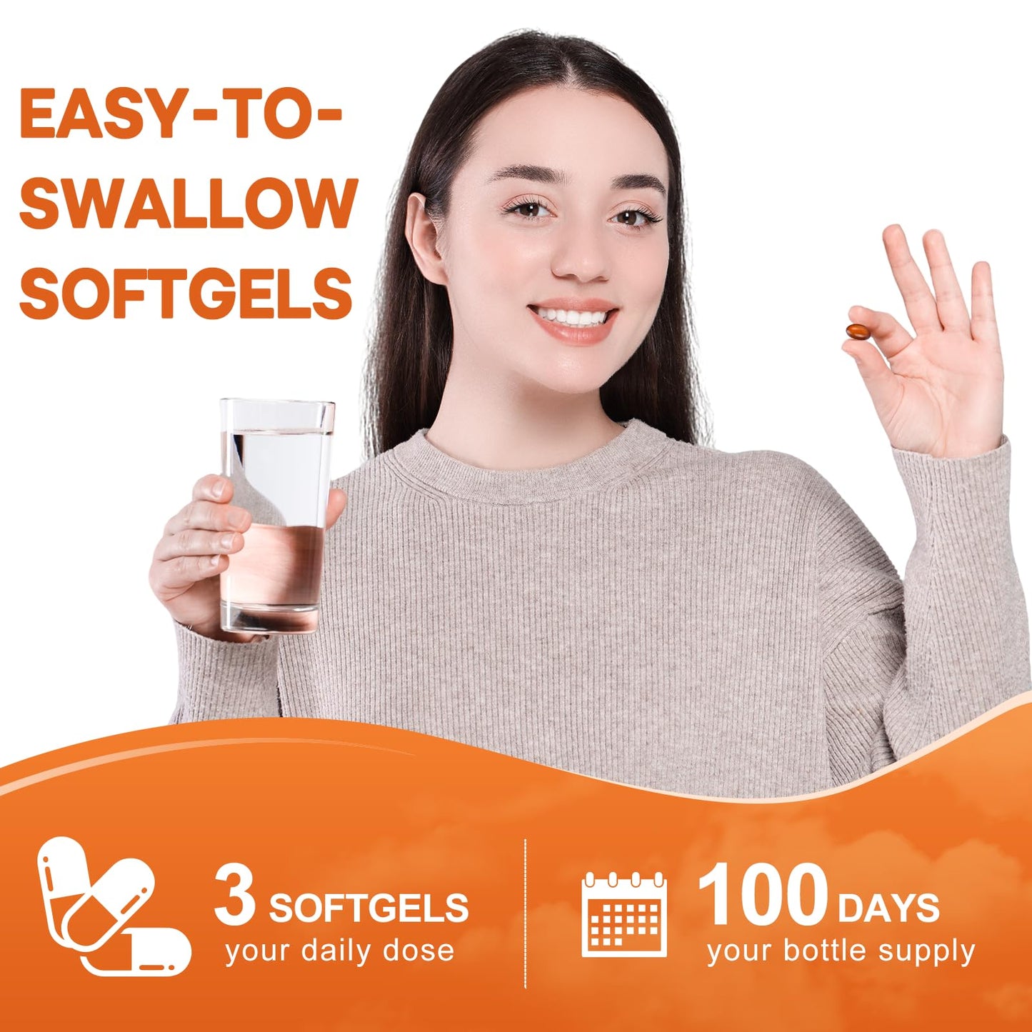 BEWORD Pumpkin Seed Oil with Saw Palmetto Softgel, 300 Softgels
