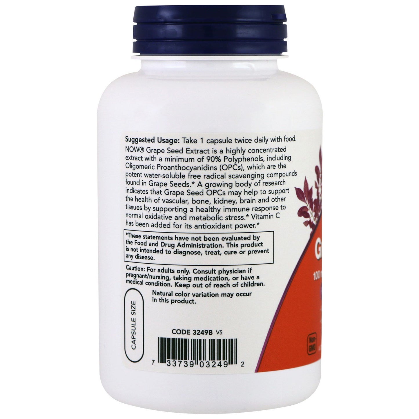NOW Foods Grape Seed Extract Capsule 200 Count
