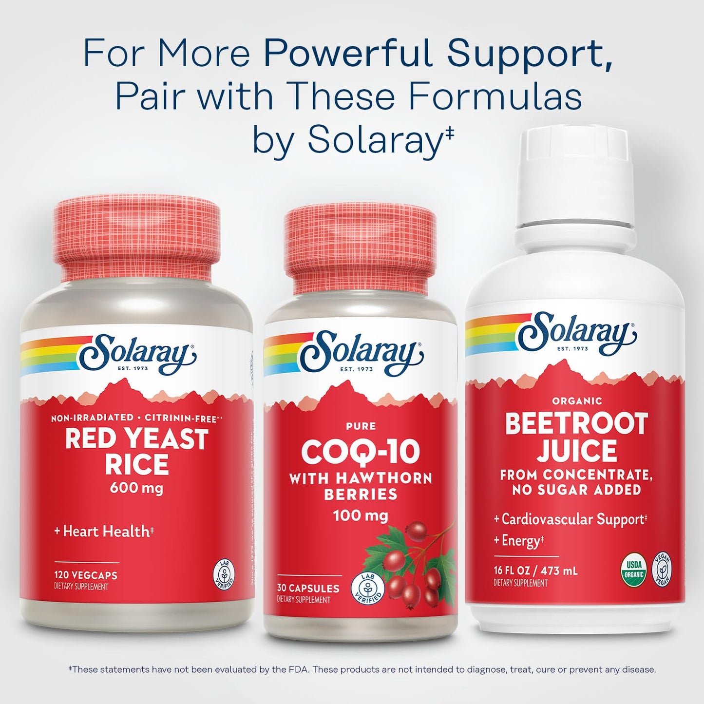 Solaray Pure CoQ10 100mg with Hawthorn Berry Capsules, 30 Capsules