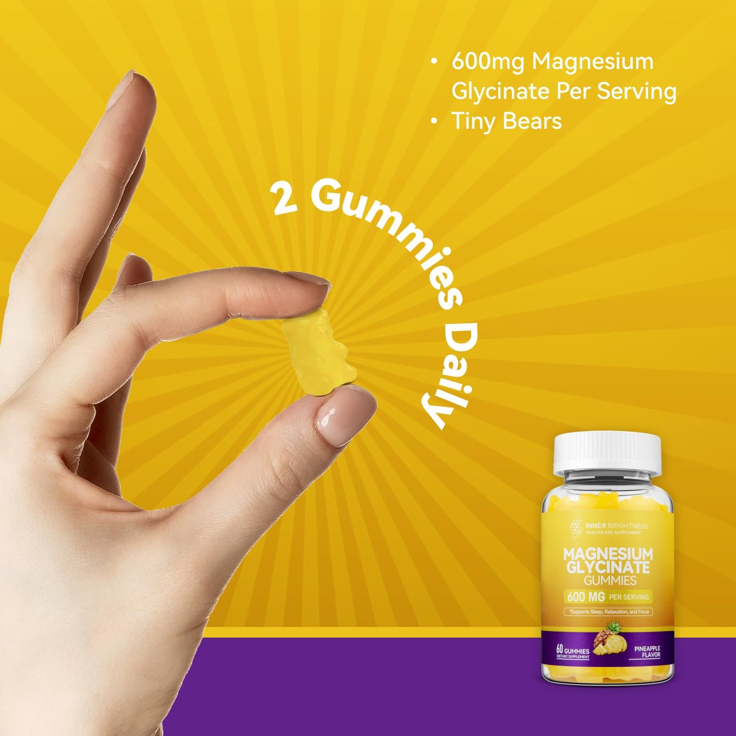 Inner Brightness Magnesium Glycinate Gummies 120 Gummies