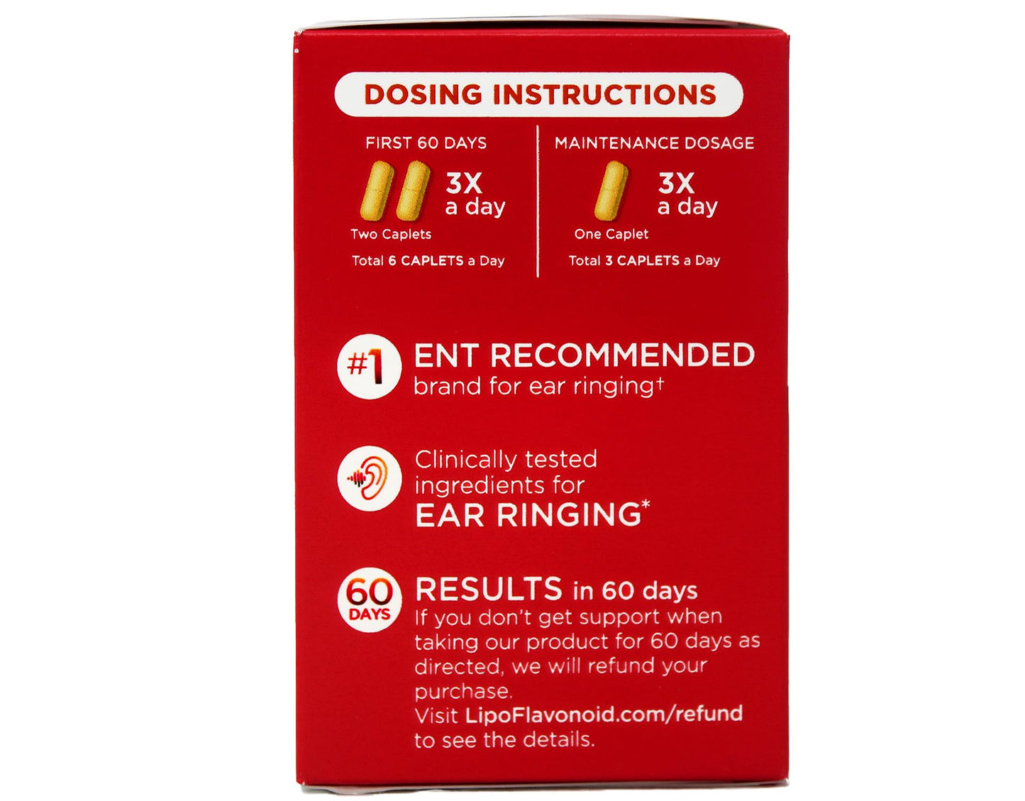 Lipo-Flavonoid Dietary Supplement Caplets for Ear Ringing 100 Count