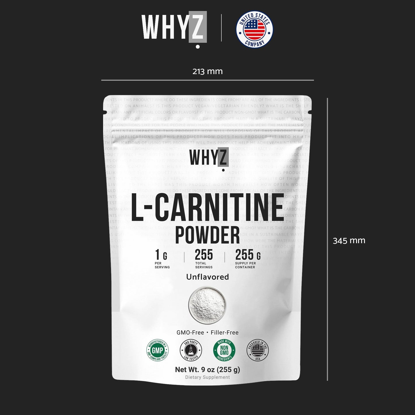 WHYZ L-Carnitine Powder 9 oz