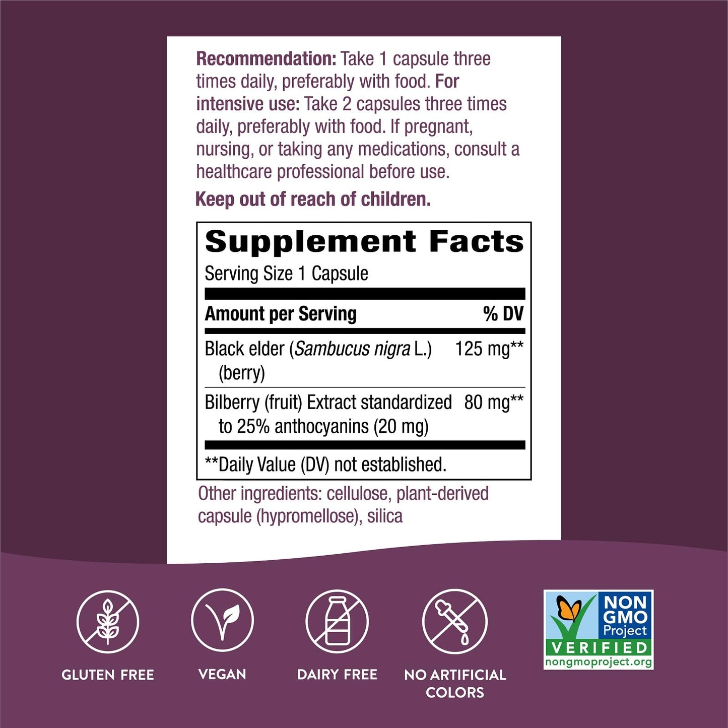 Nature's Way Bilberry Standardized Extract Capsules 90 Count